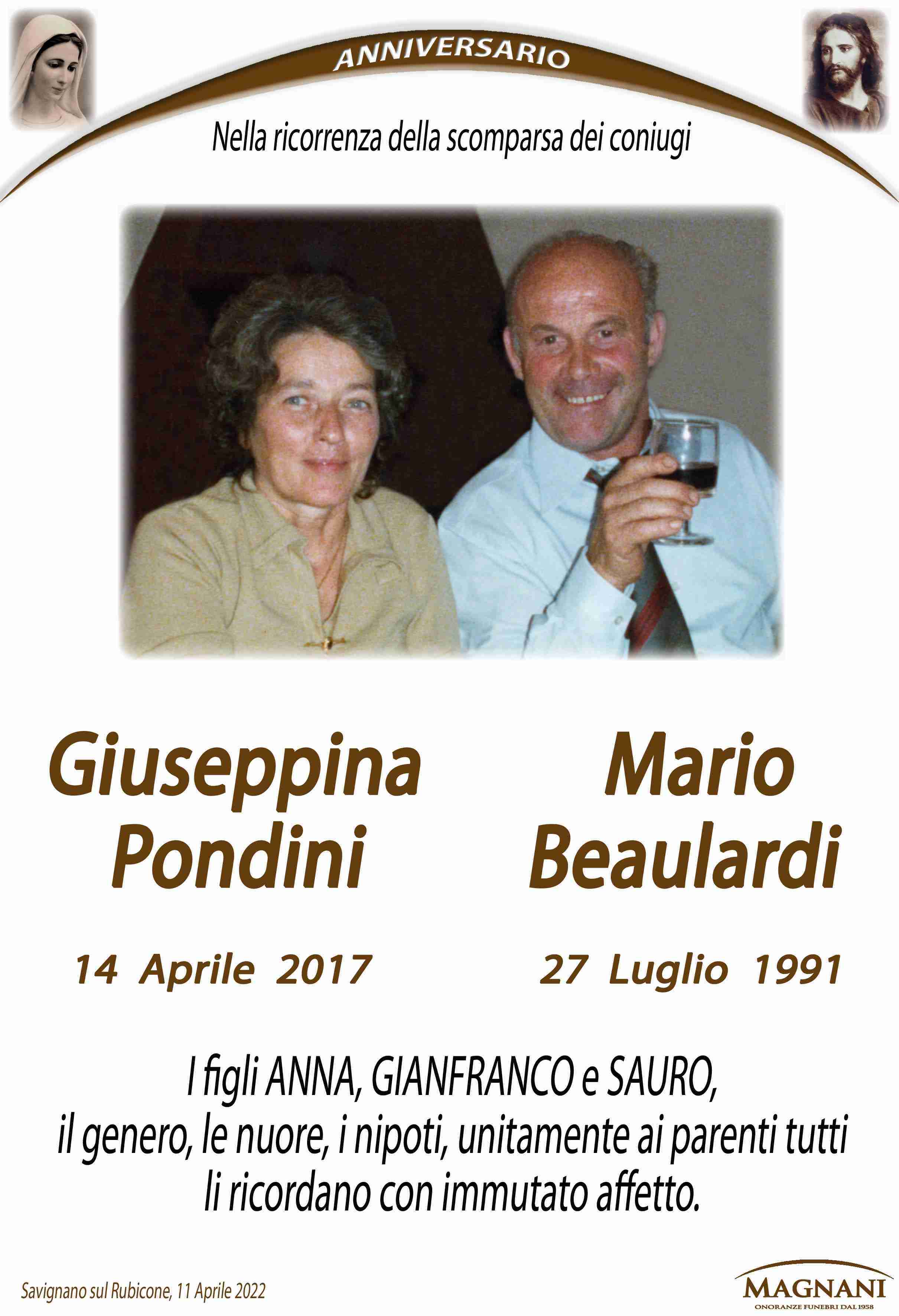 Mario Beaulardi e Giuseppina Pondini