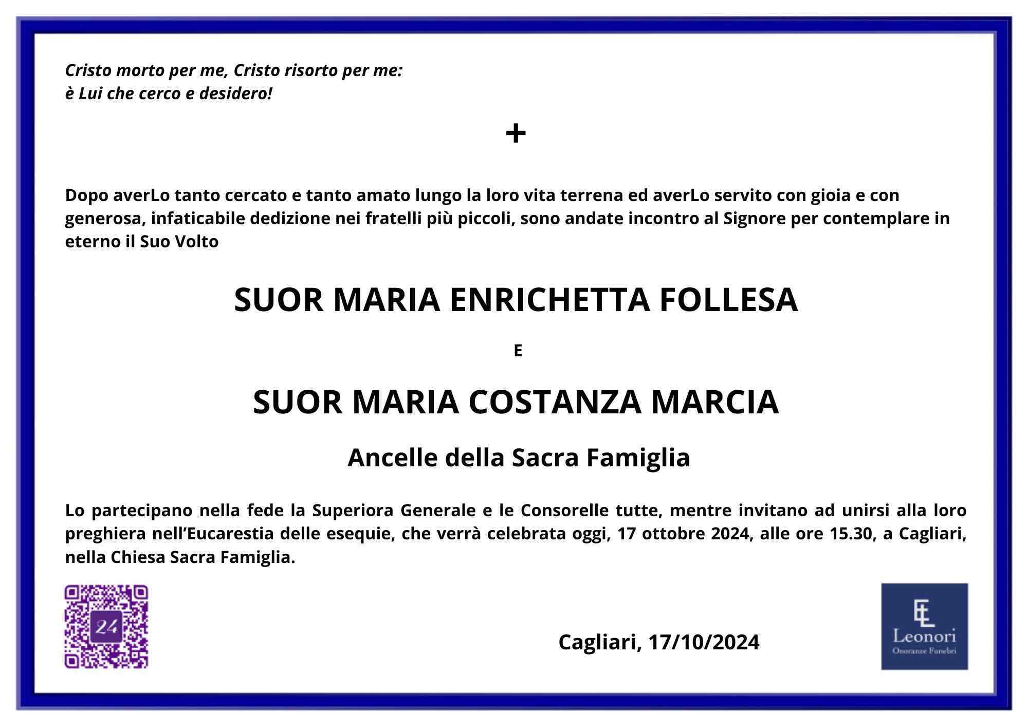 Suor Maria Costanza Marcia