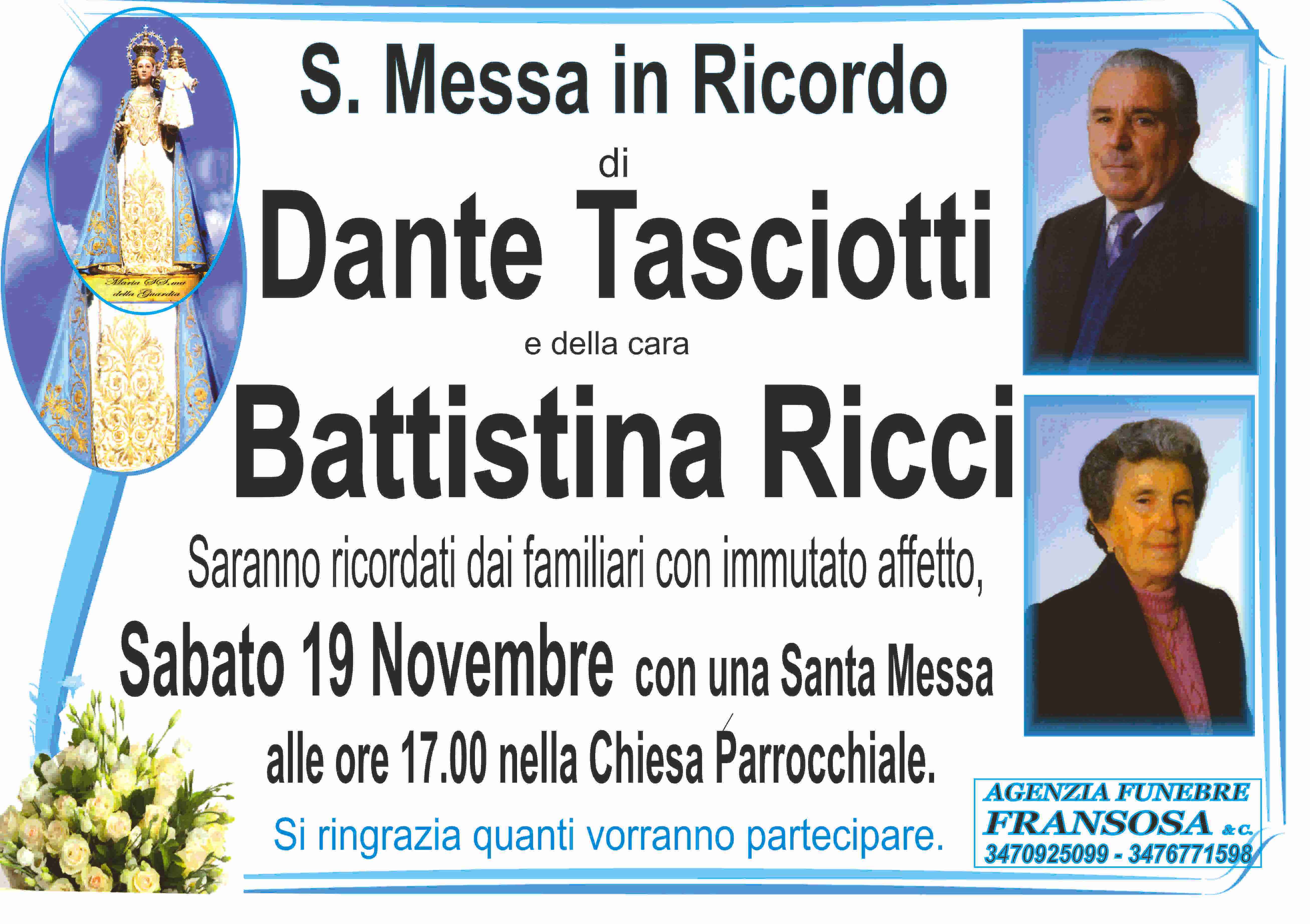 Dante Tasciotti e Battistina Ricci