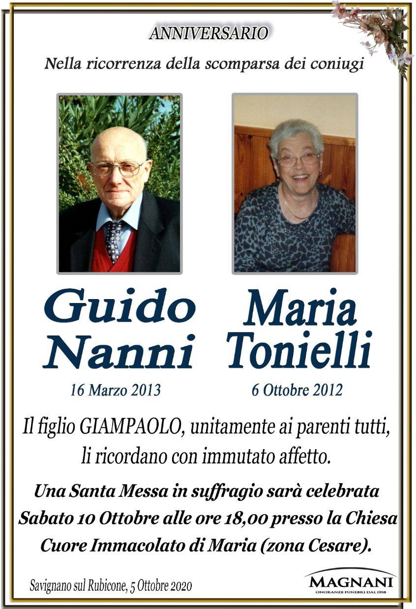 Coniugi Guido Nanni e Maria Tonielli