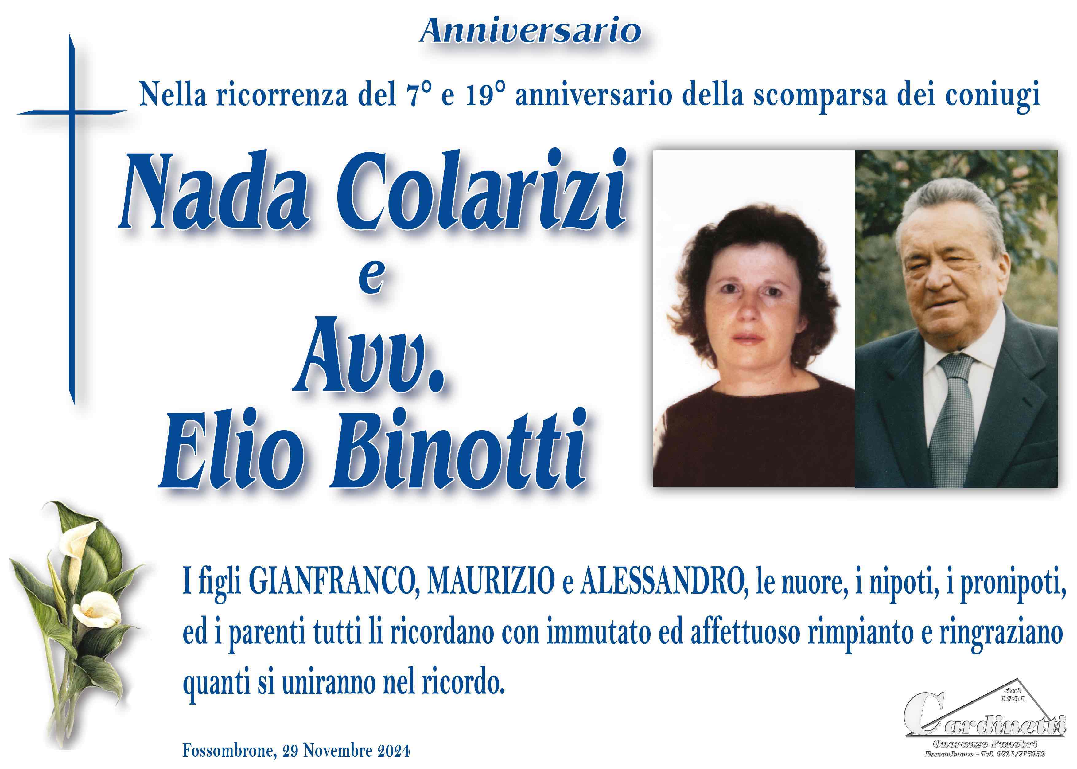 Nada Colarizi e Elio Binotti