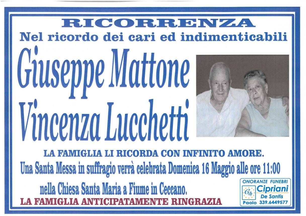 Giuseppe Mattone e Vincenza Lucchetti