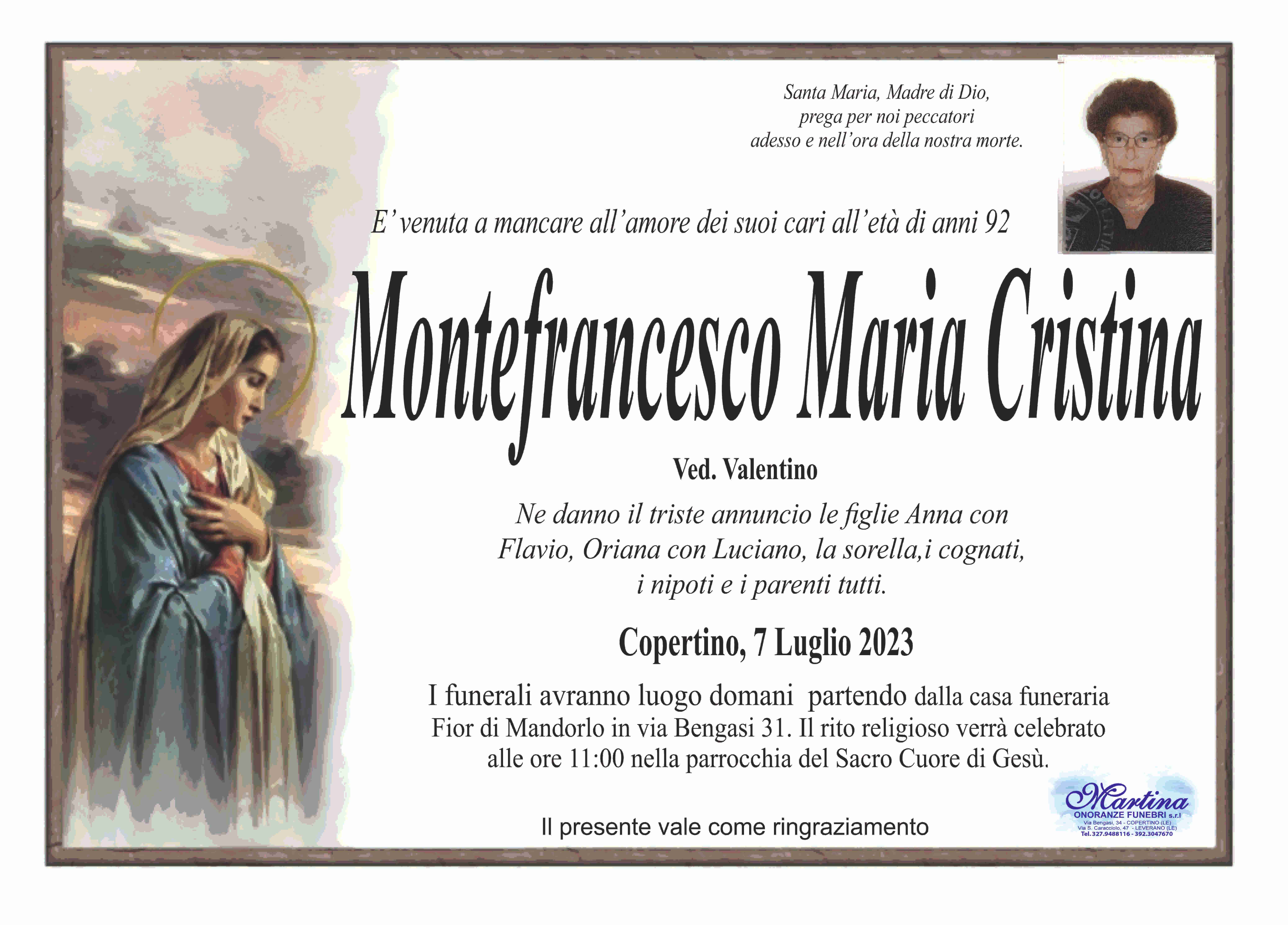 Maria Cristina Montefrancesco