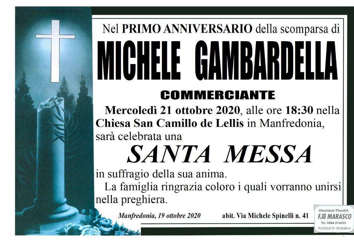 Funerali e annunci funebri a Michele Gambardella Funer24