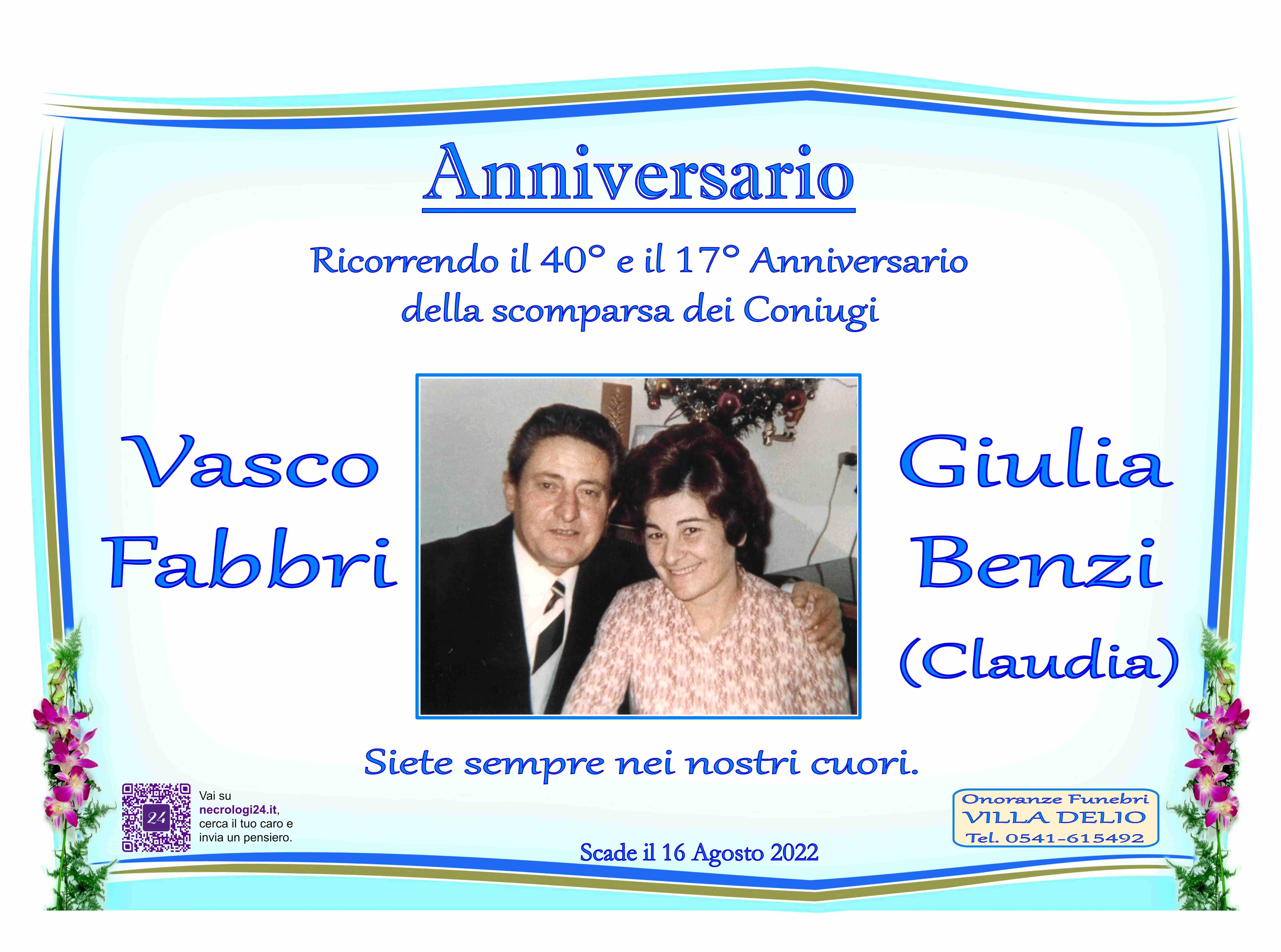 Vasco Fabbri e Giulia Benzi