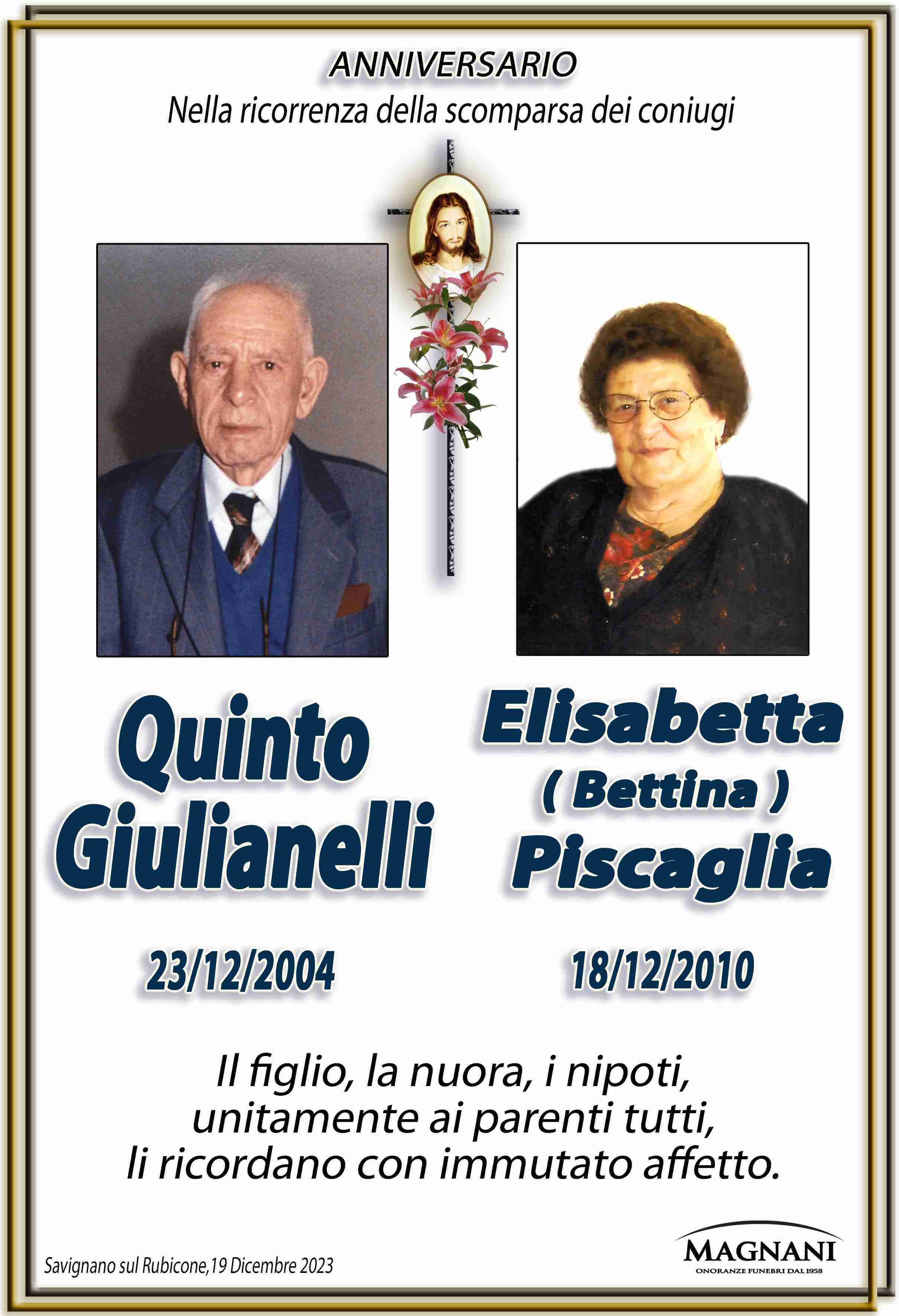 Quinto Giulianelli e Elisabetta Piscaglia
