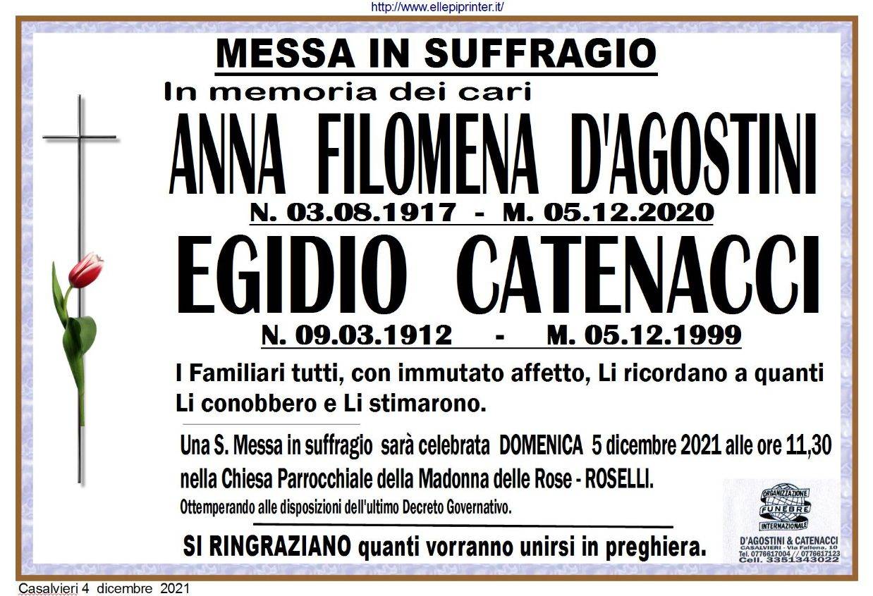 Anna Filomena D'Agostini e Egidio Catenacci