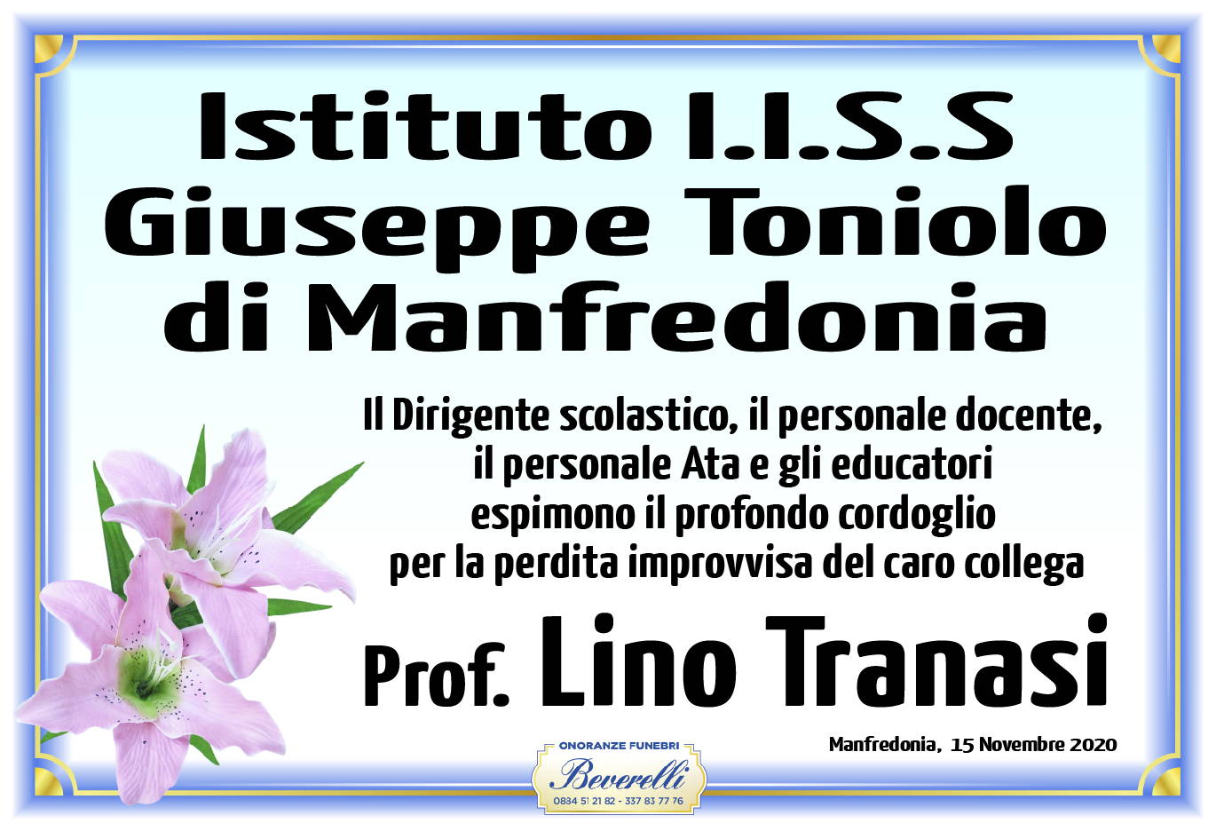 Istituto I.I.S.S. Giuseppe Toniolo - Manfredonia