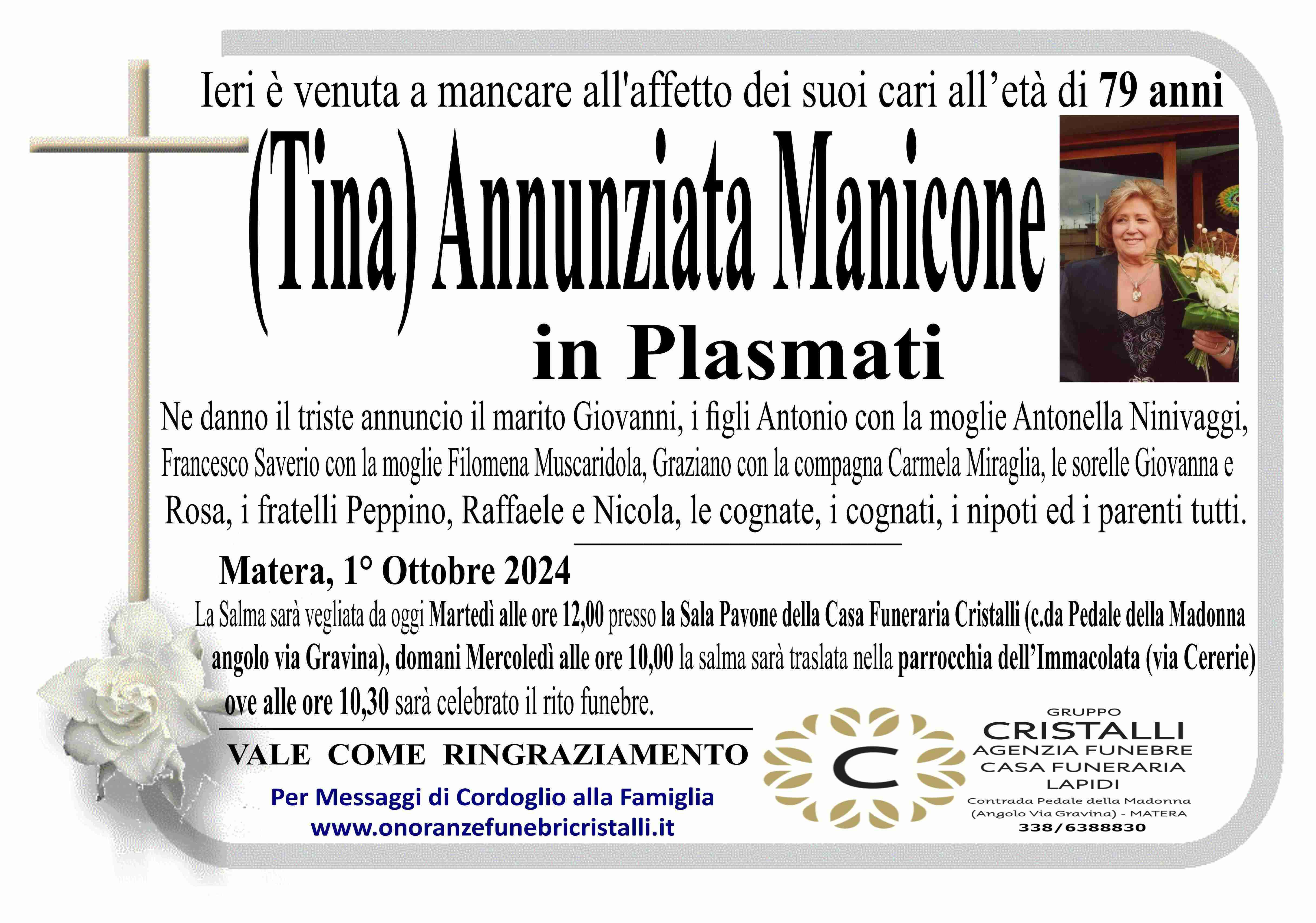 (Tina) Annunziata Manicone