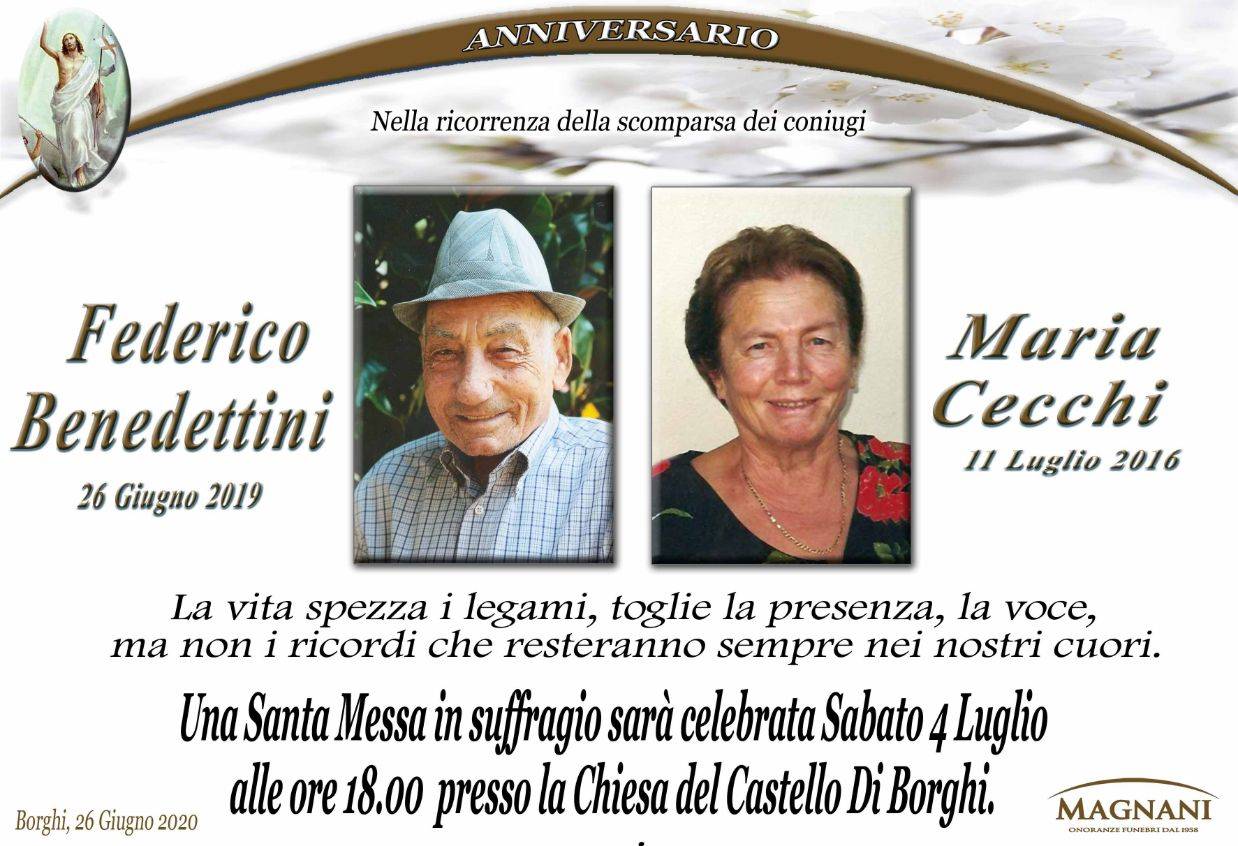 Coniugi Federico Benedettini e Maria Cecchi