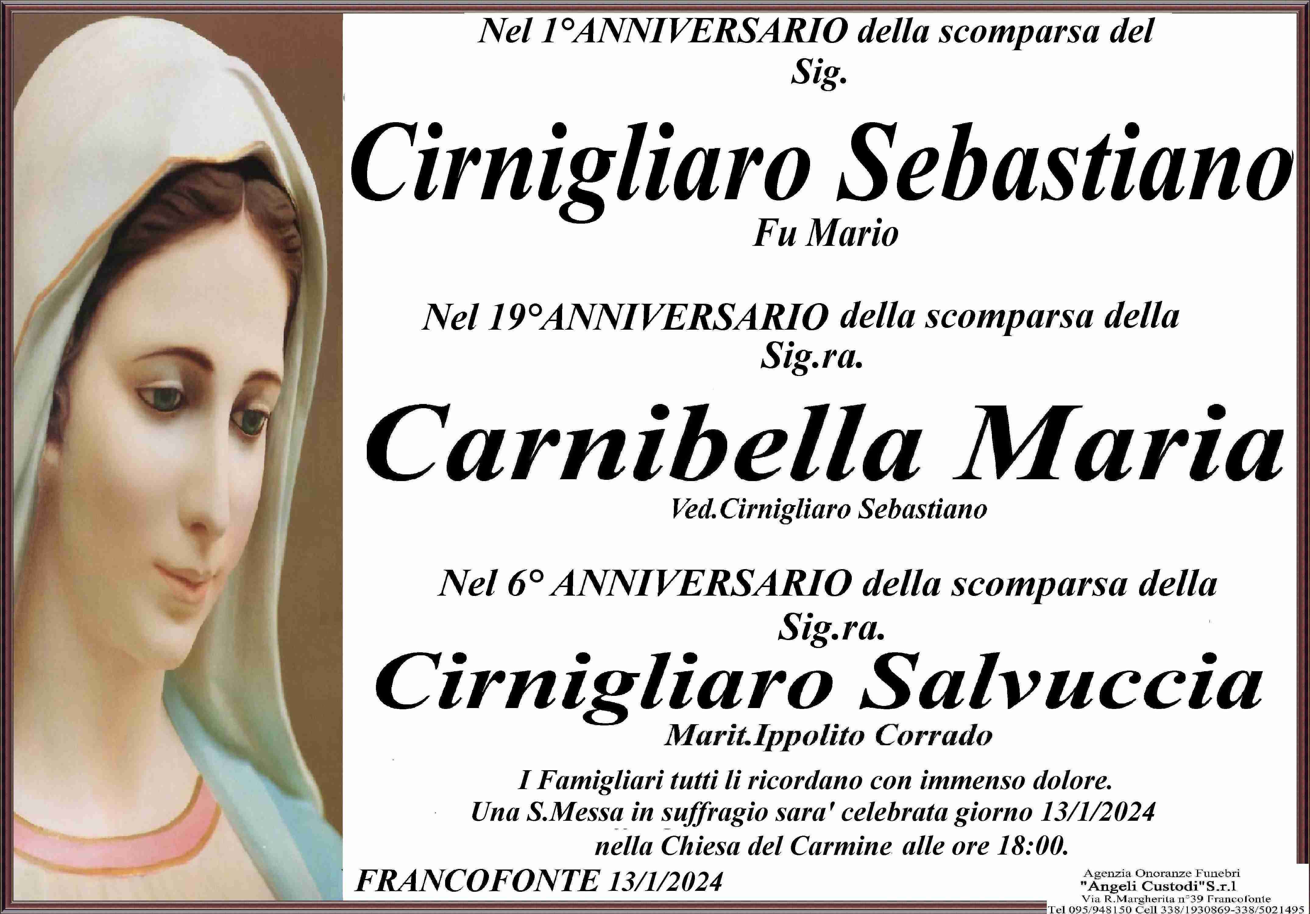 Carnibella Maria Cirnigliaro Salvuccia e Cirnigliaro Sebastiano