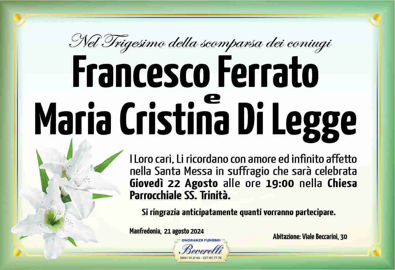 Francesco Ferrato-Maria Cristina Di Legge