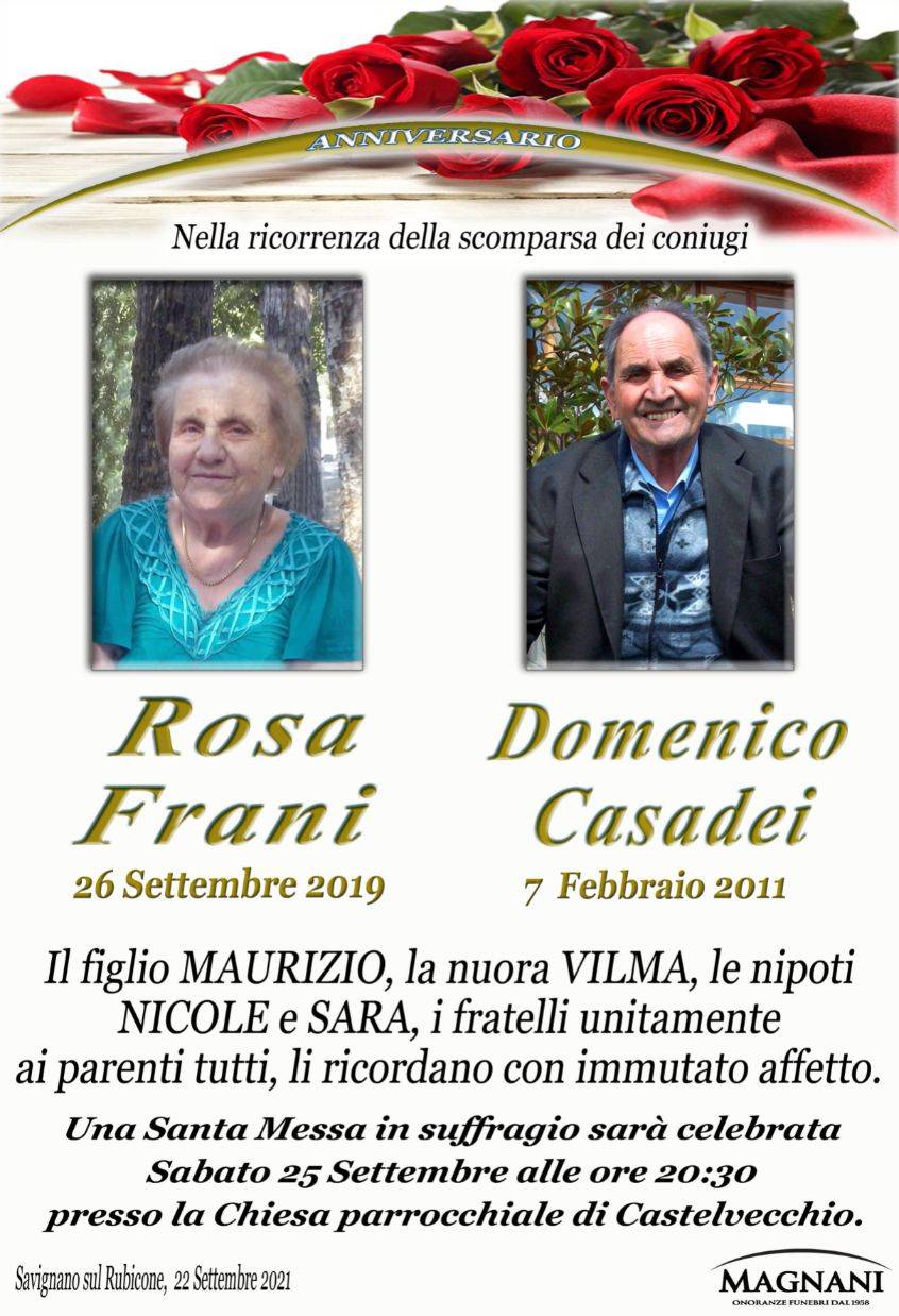 Rosa Frani e Domenico Casadei