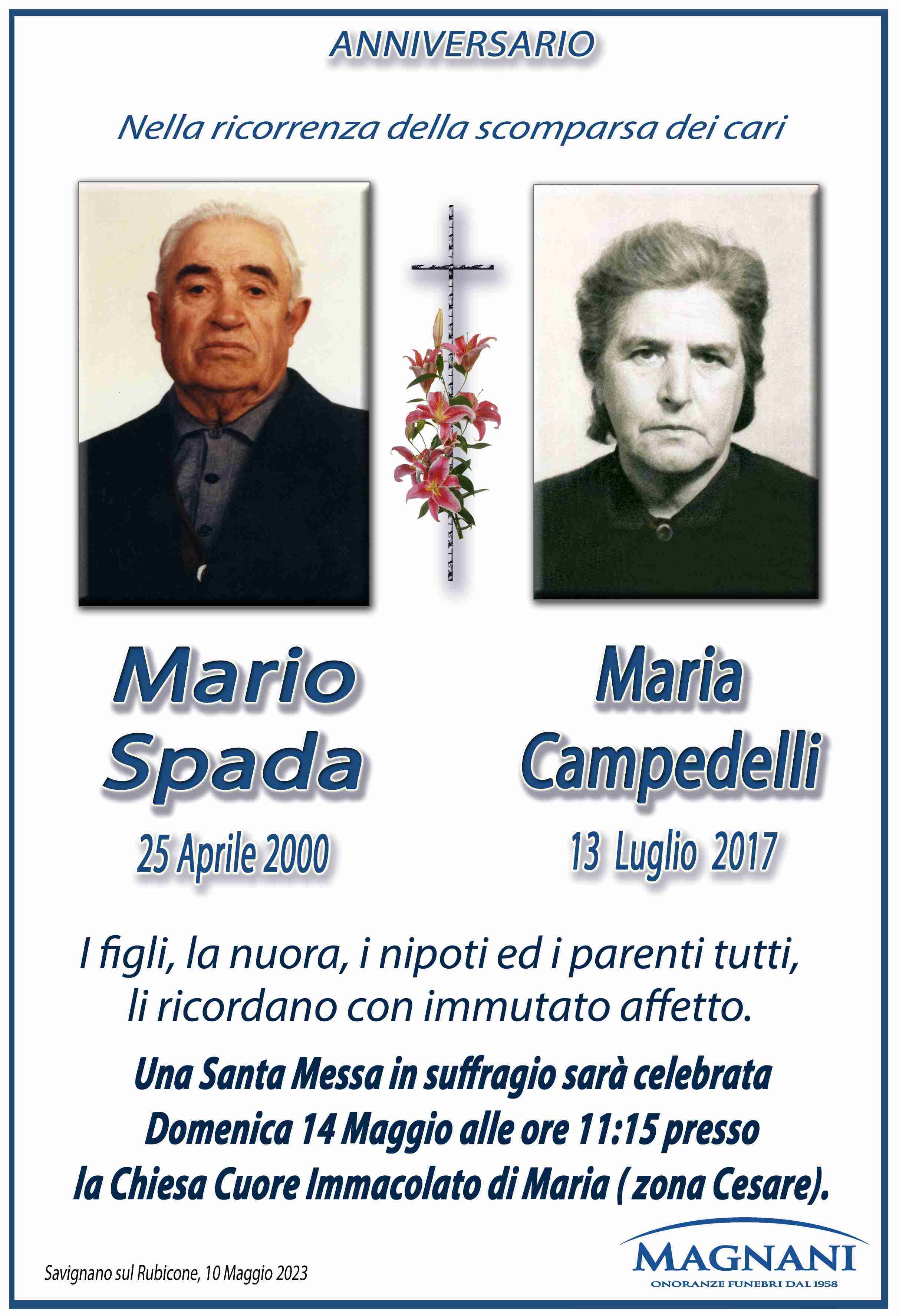 Coniugi Mario Spada e Maria Campedelli
