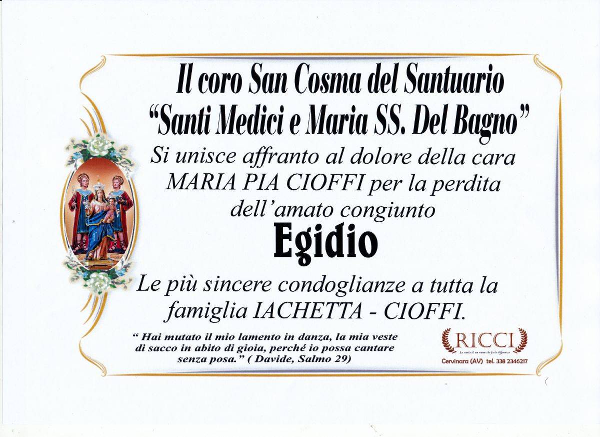 Il coro San Cosma del Santuario "Santi Medici e Maria Ss. del Bagno"