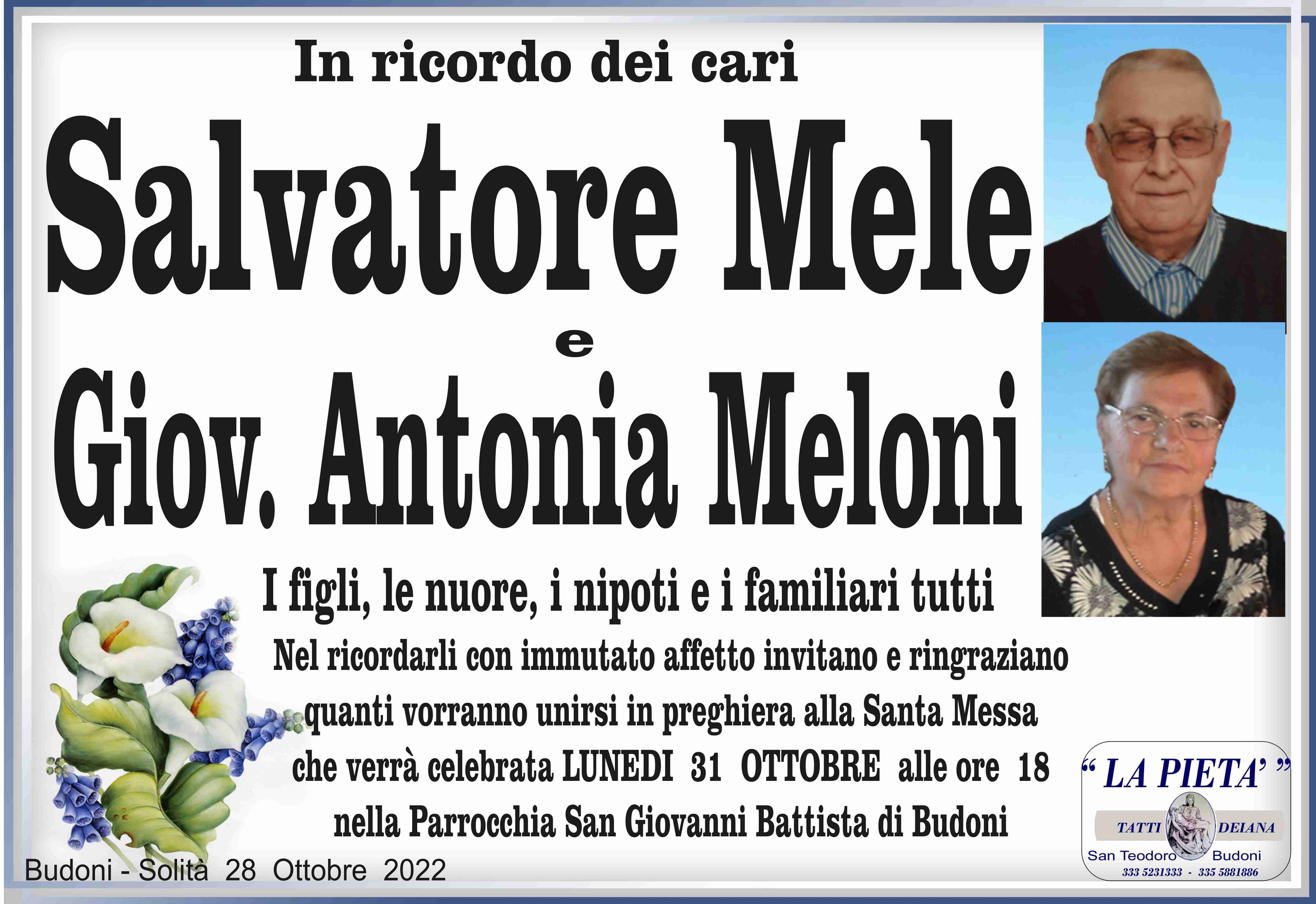 Salvatore Mele e Giov. Antonia Meloni