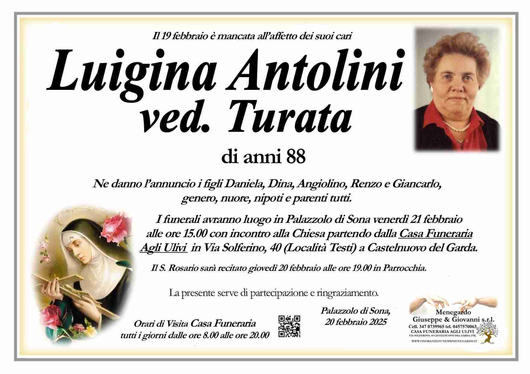 Funerali e annunci funebri a Sona | Antolini Luigia - Funer24