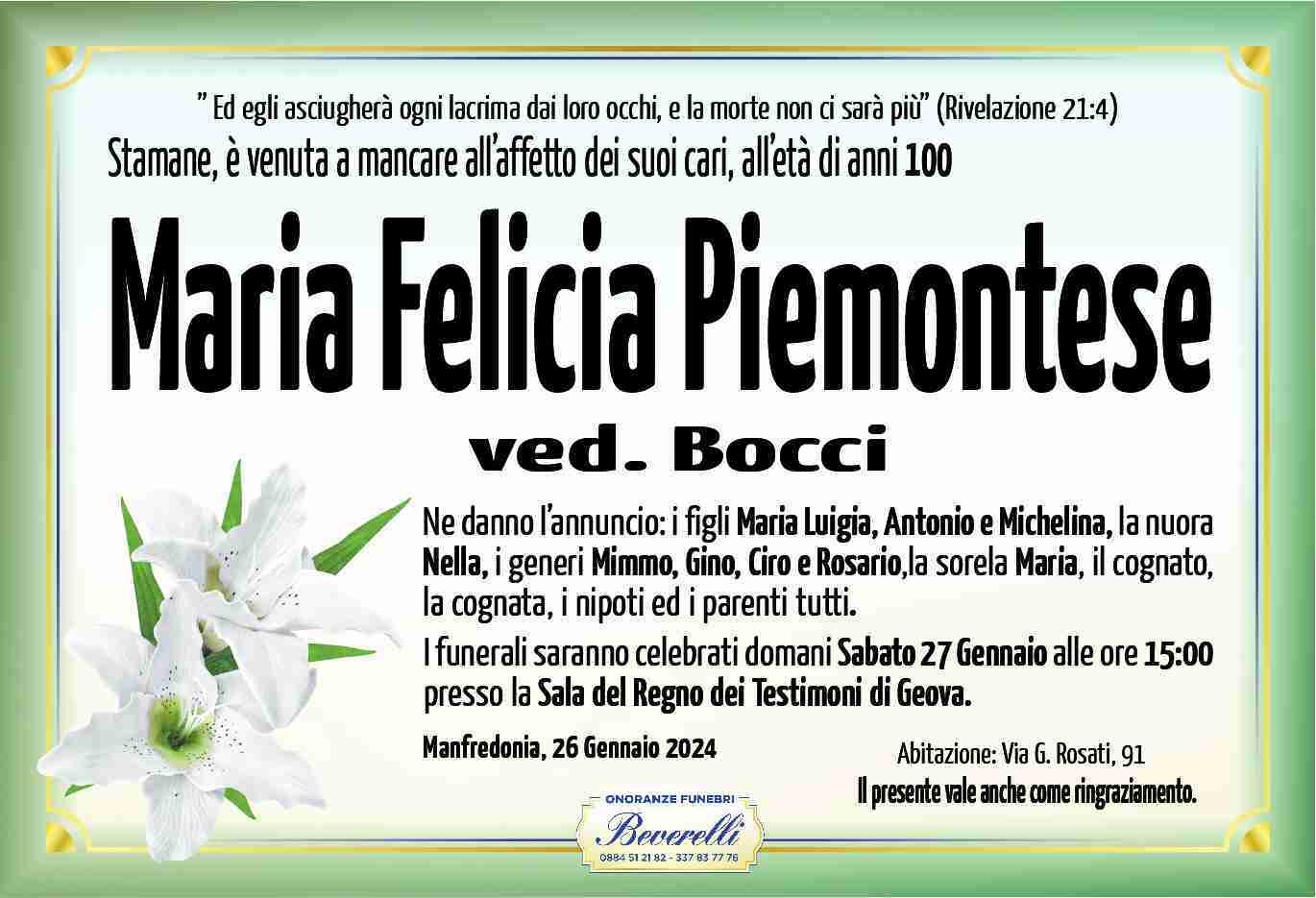 Maria Felicia Piemontese