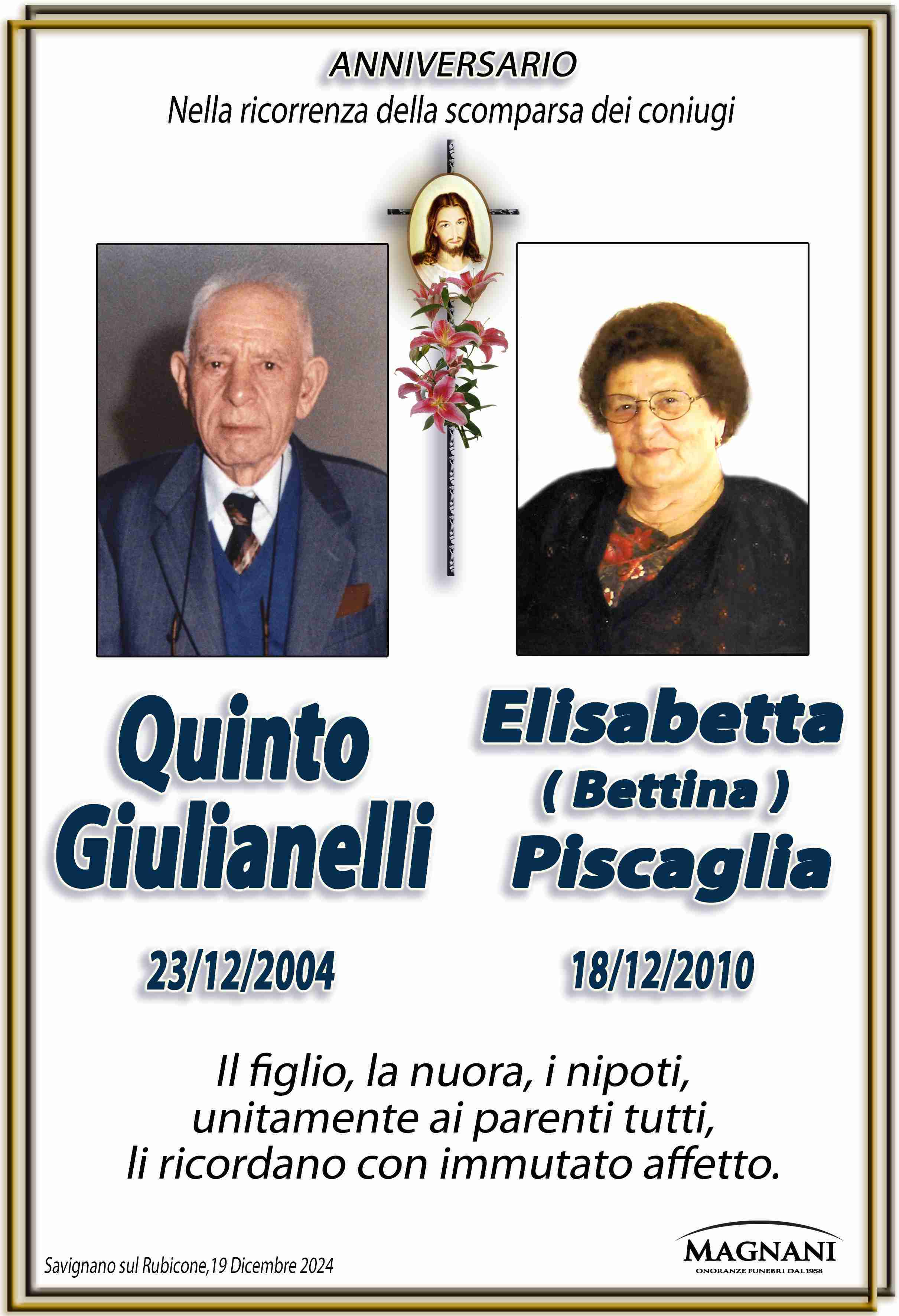 Quinto Giulianelli ed Elisabetta Piscaglia