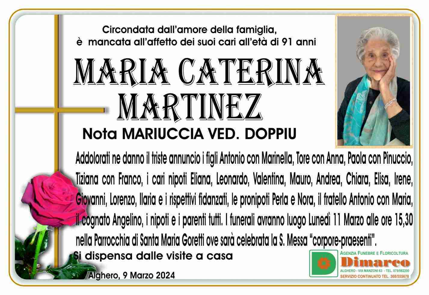 Maria Caterina Martinez nota Mariuccia ved. Doppiu