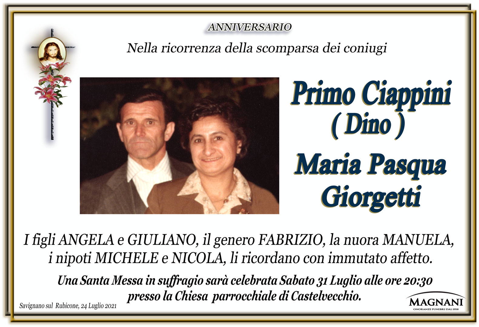 Primo Ciappini e Maria Pasqua Giorgetti