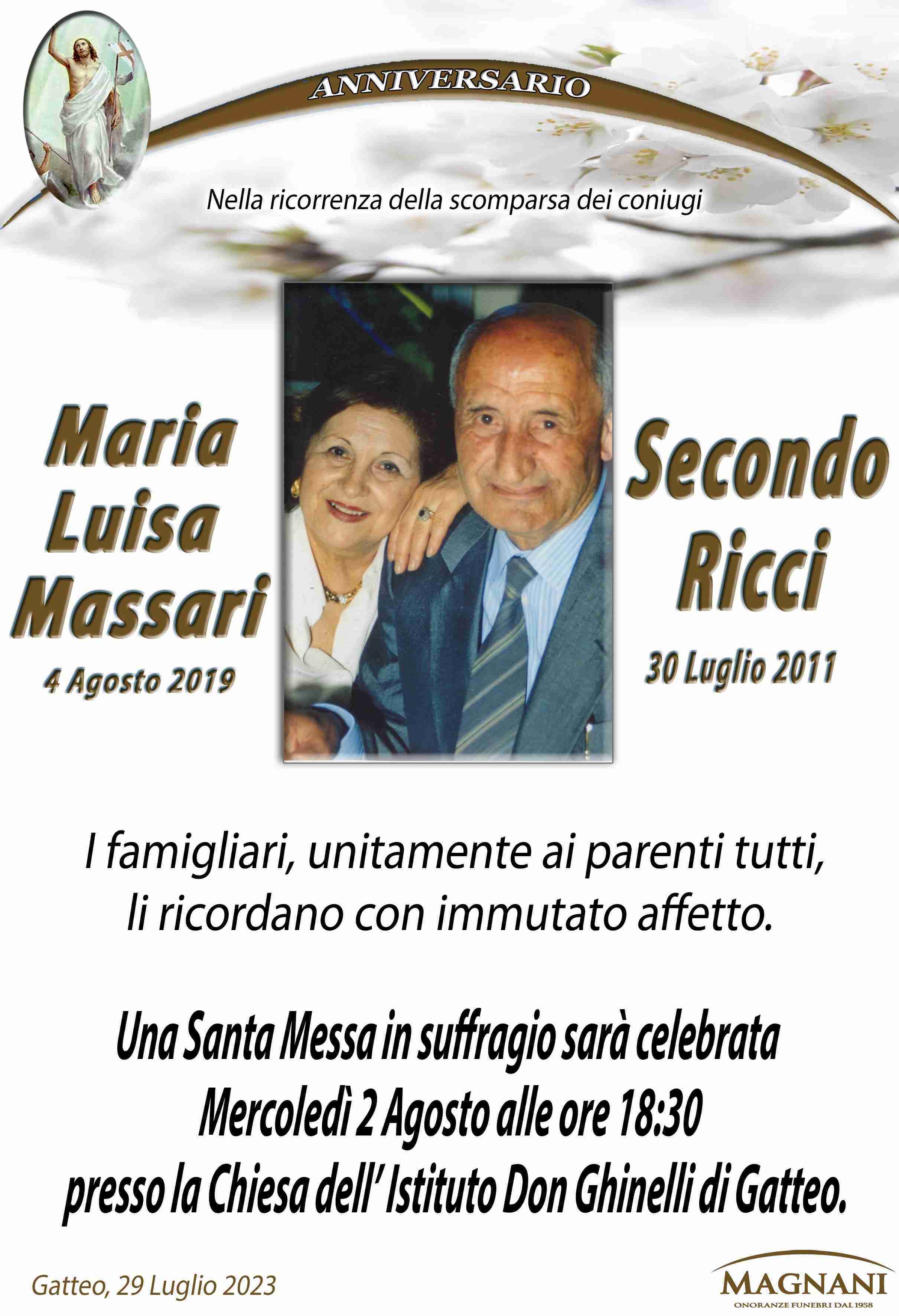 Maria Luisa Massari e Secondo Ricci