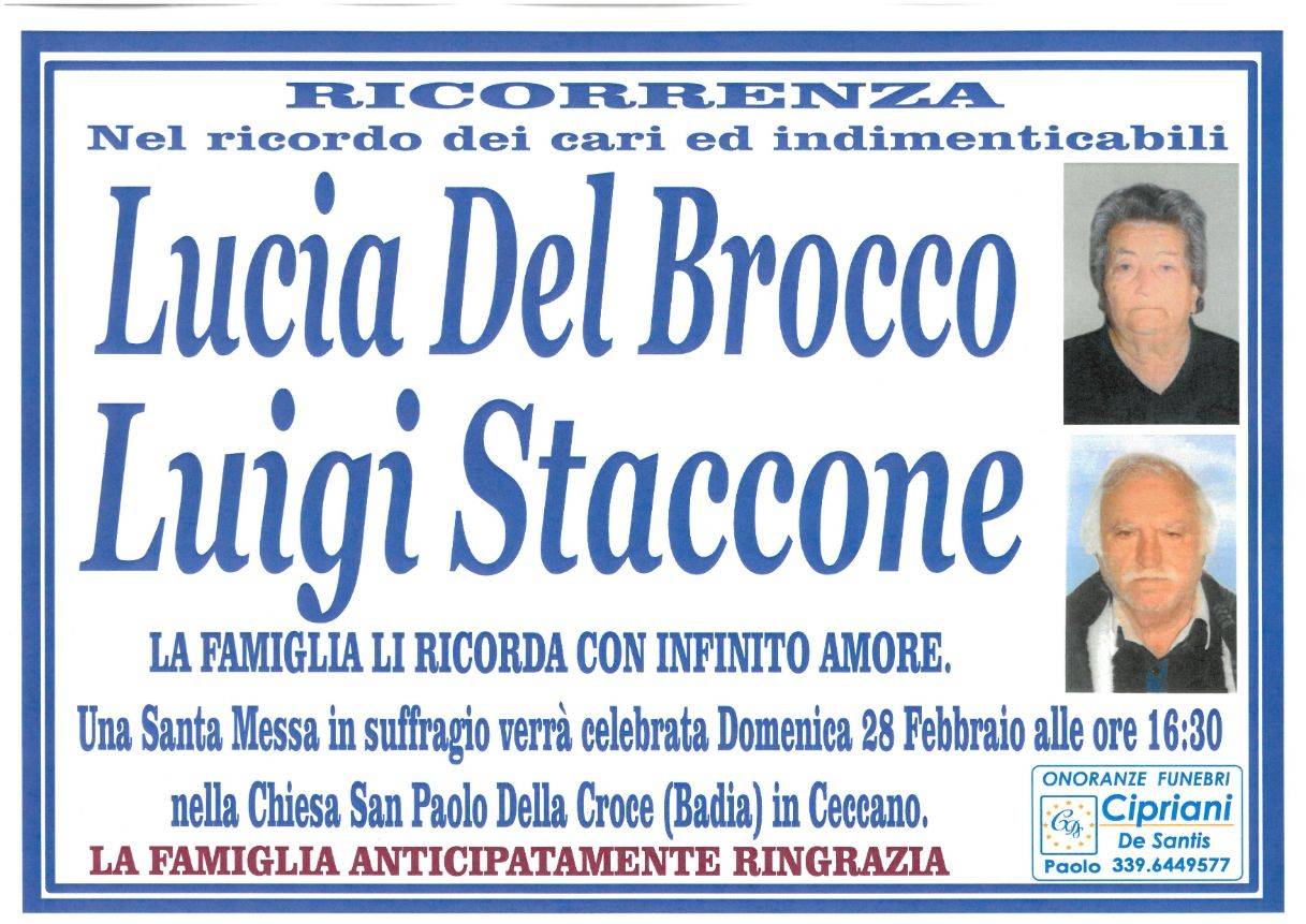 Lucia Del Brocco e Luigi Staccone