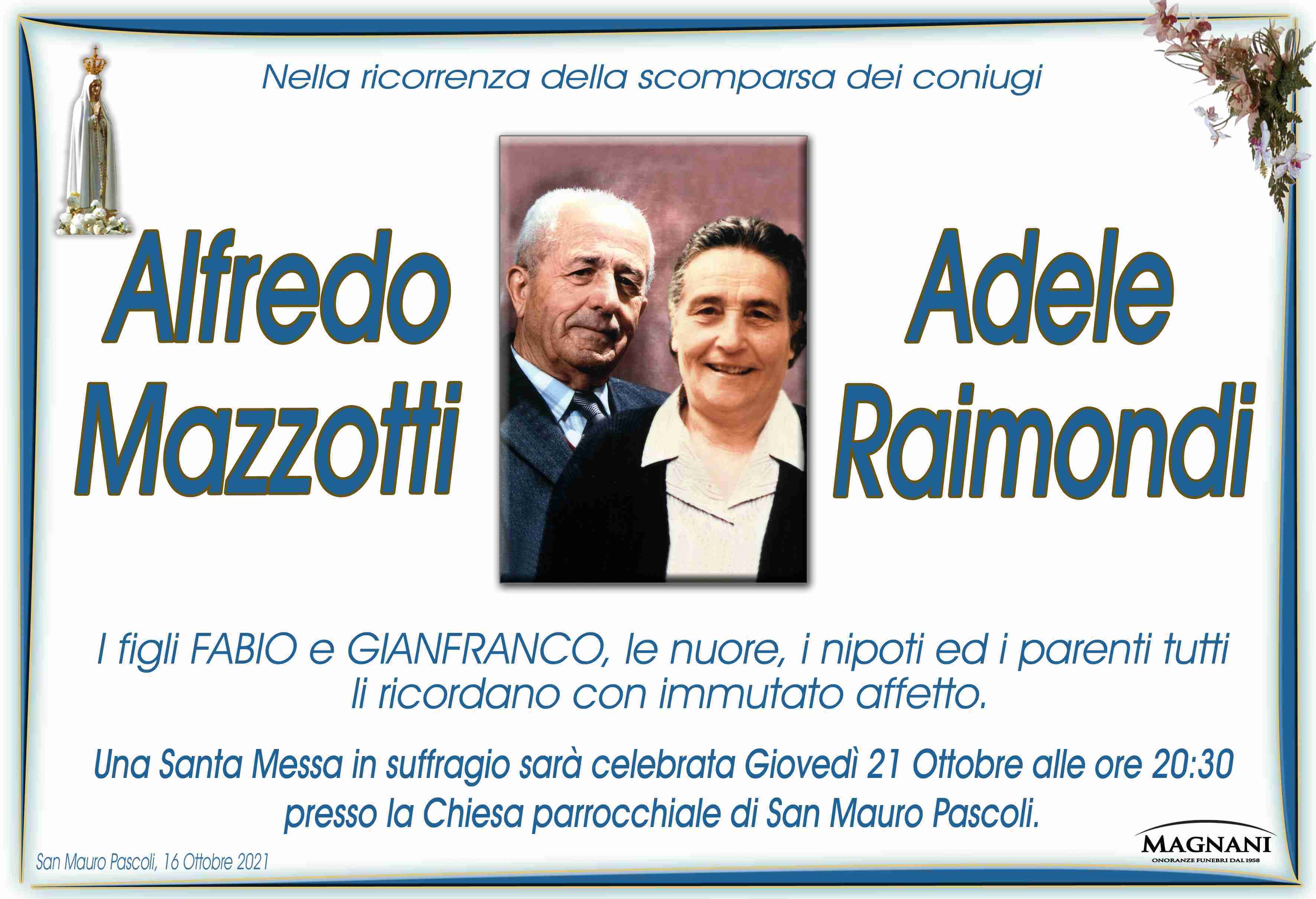 Coniugi Mazzotti Alfredo e Raimondi Adele