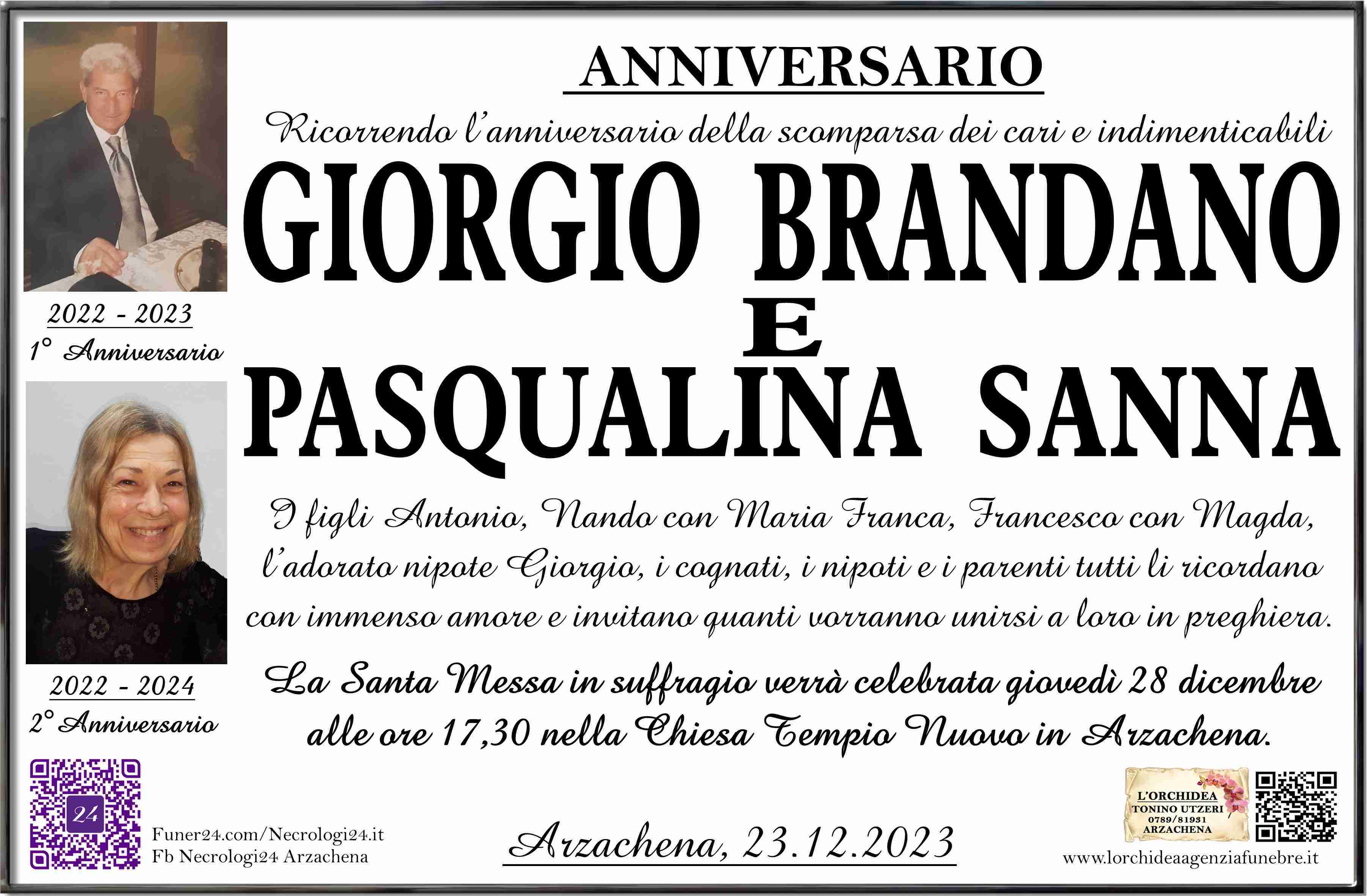 Giorgio Brandano e Pasqualina Sanna