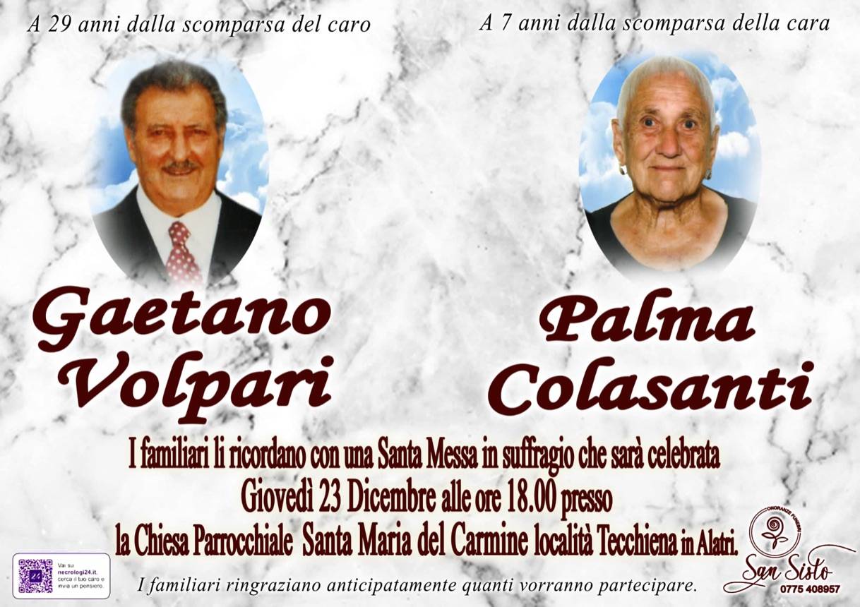 Gaetano Volpari e Palma Colasanti