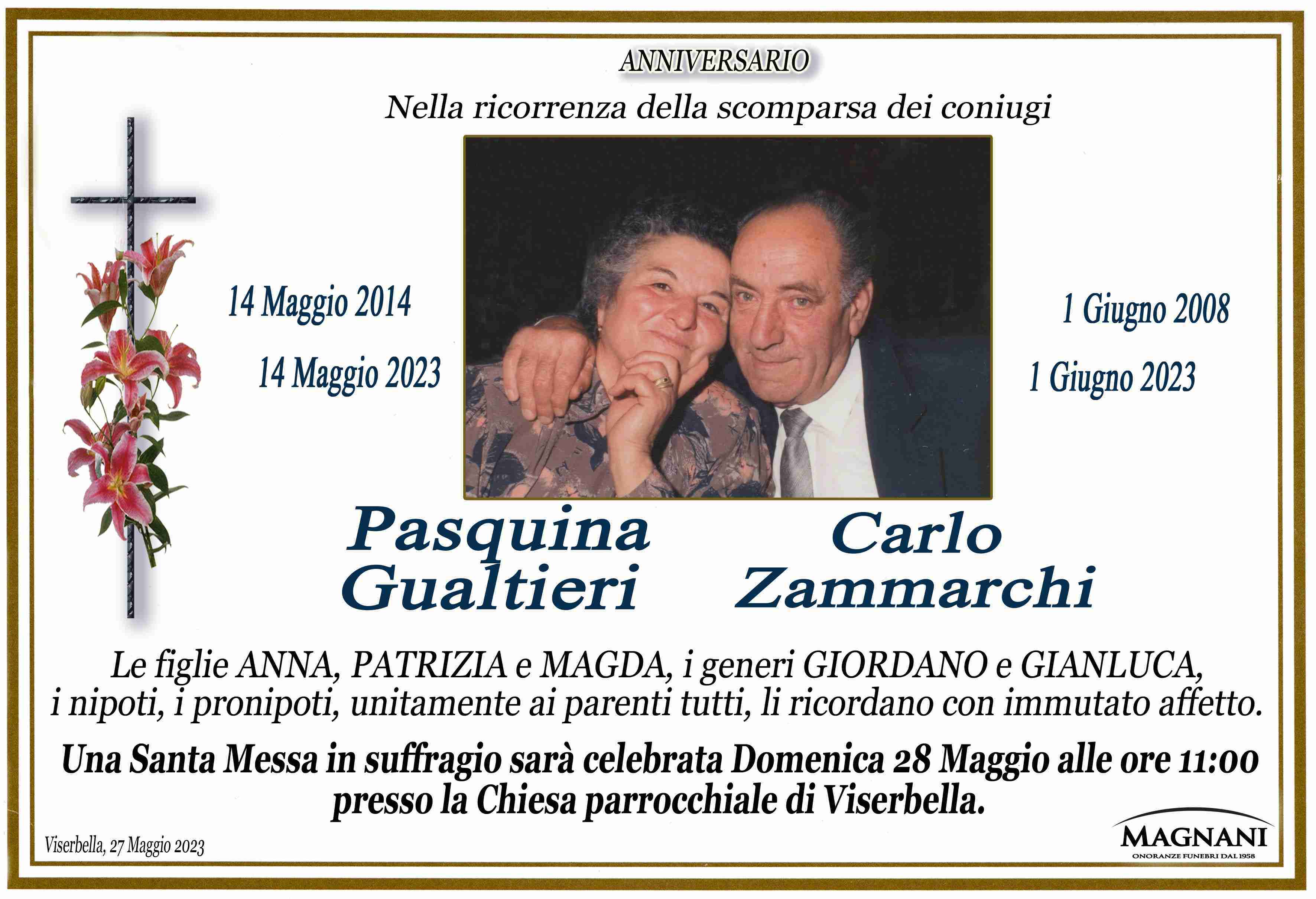 Coniugi Carlo Zammarchi e Pasquina Gualtieri