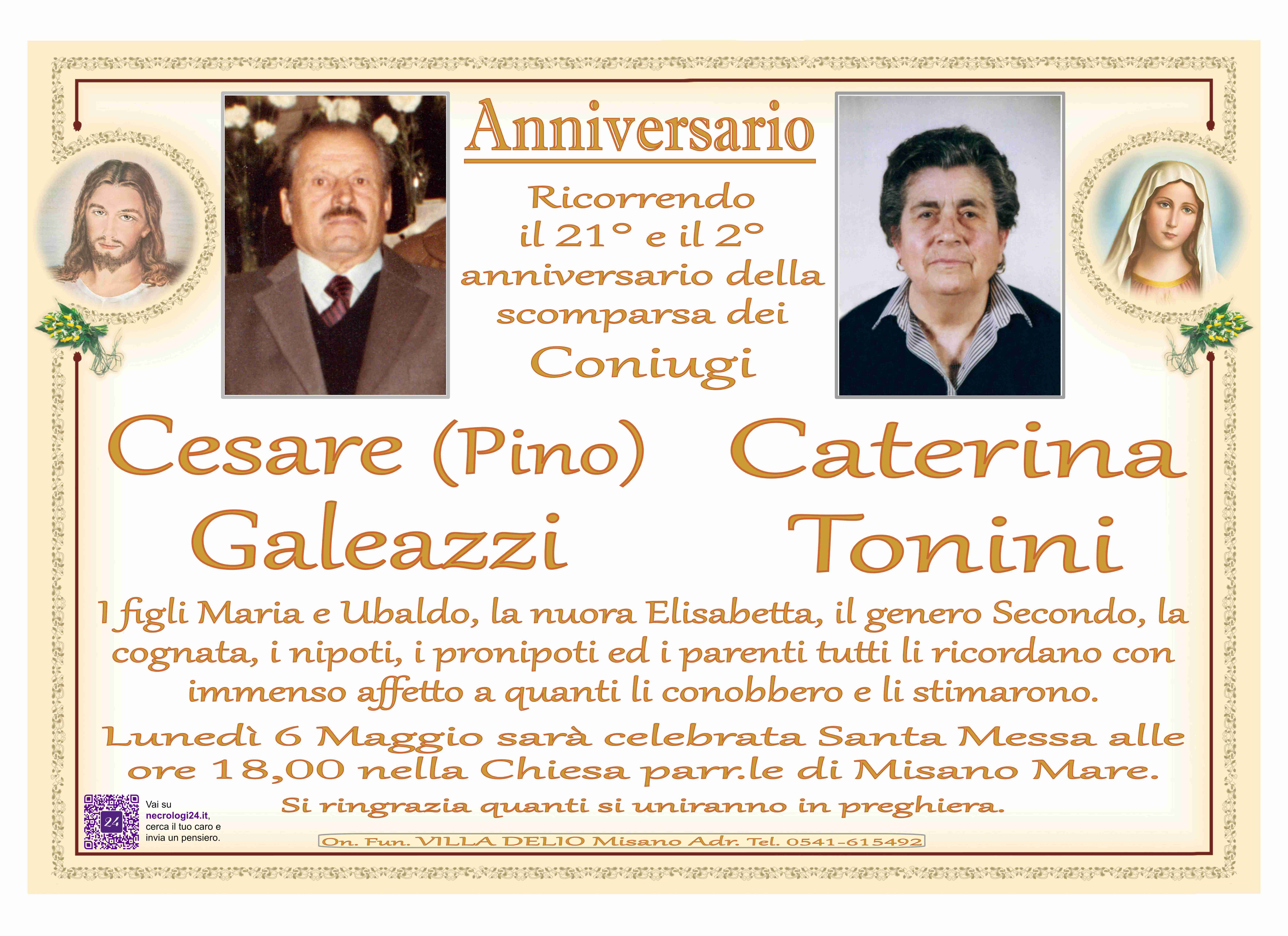 Cesare (Pino) Galeazzi e Caterina Tonini
