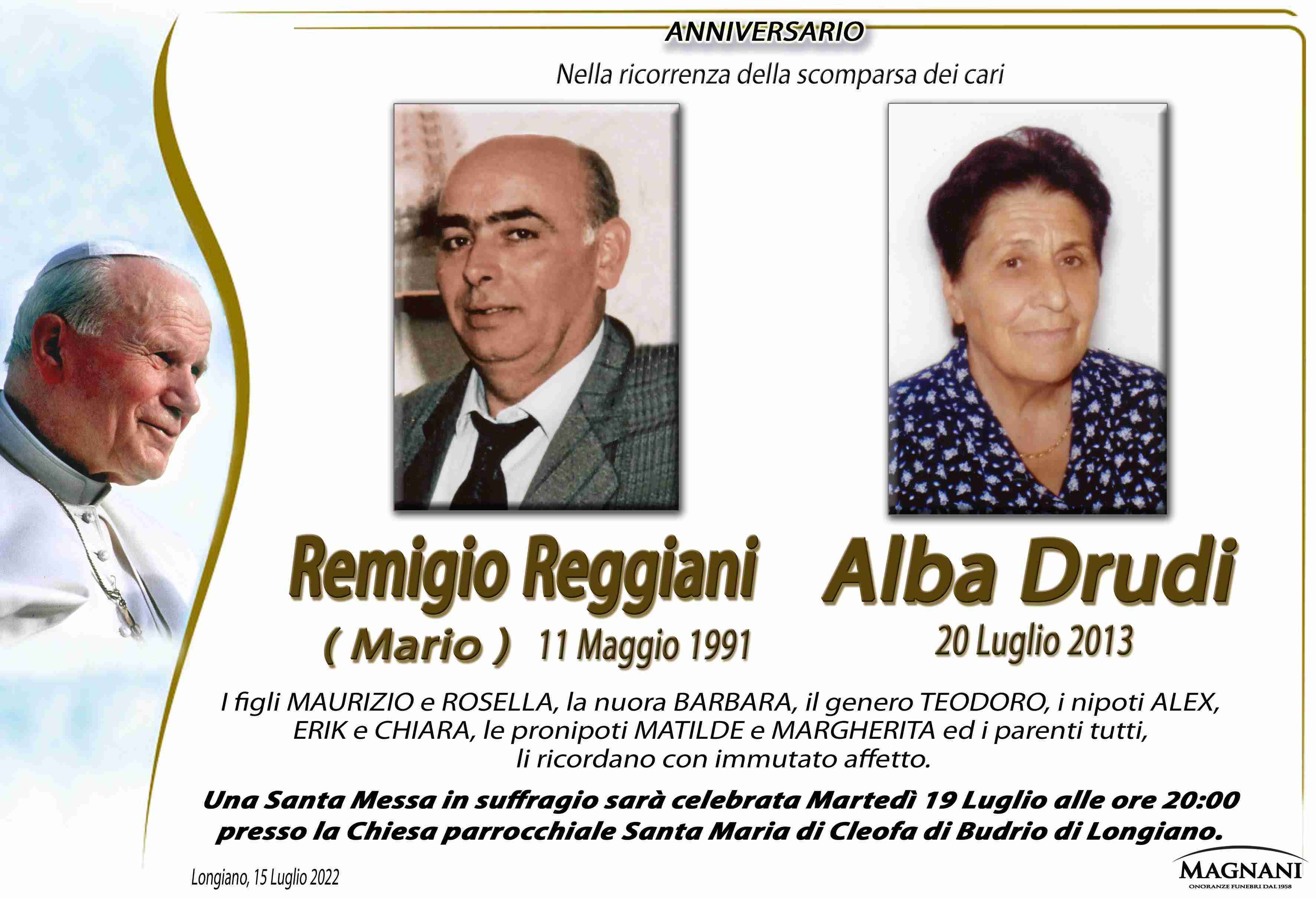 Remigio Reggiani e Alba Drudi