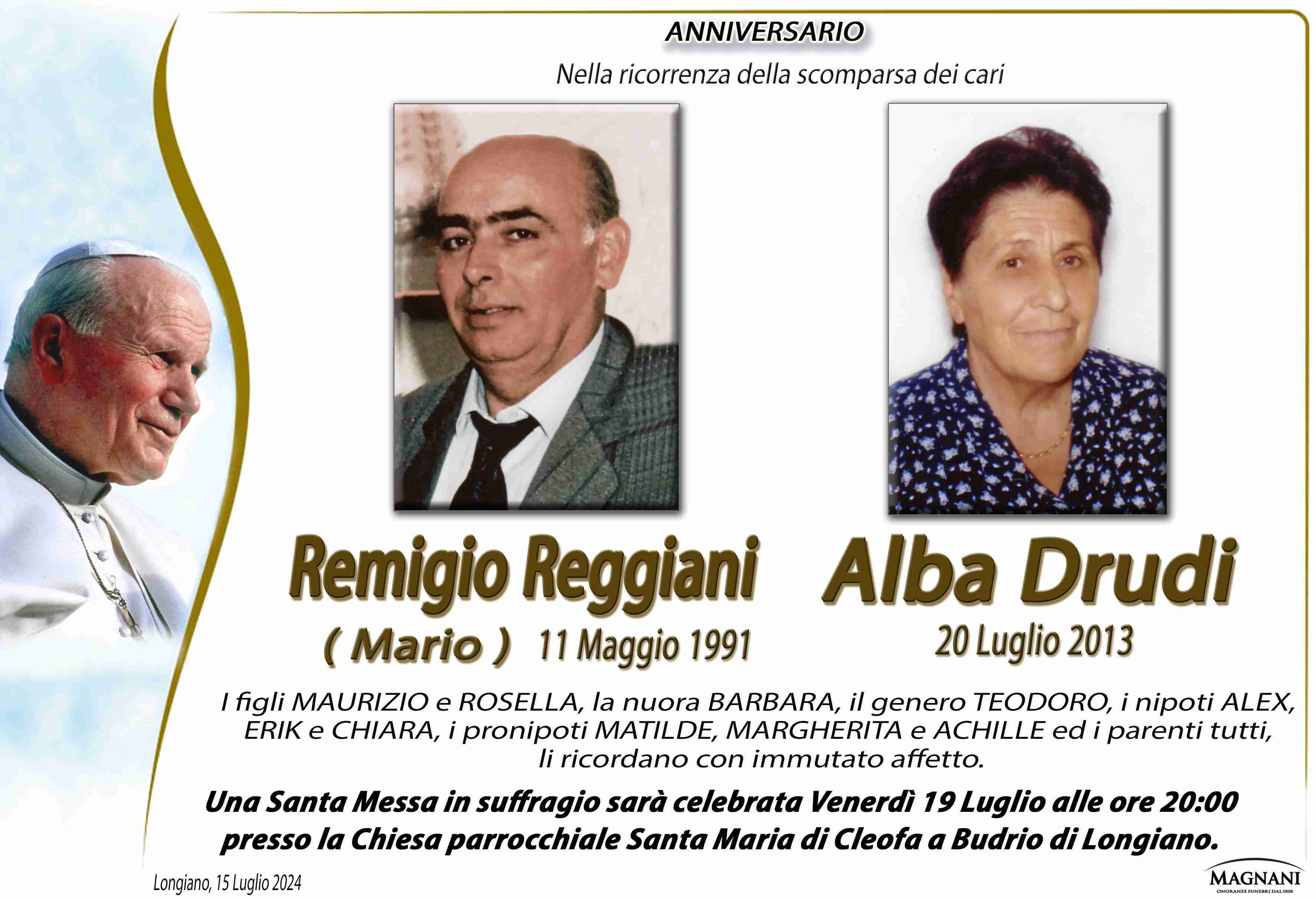 Remigio Reggiani e Alba Drudi