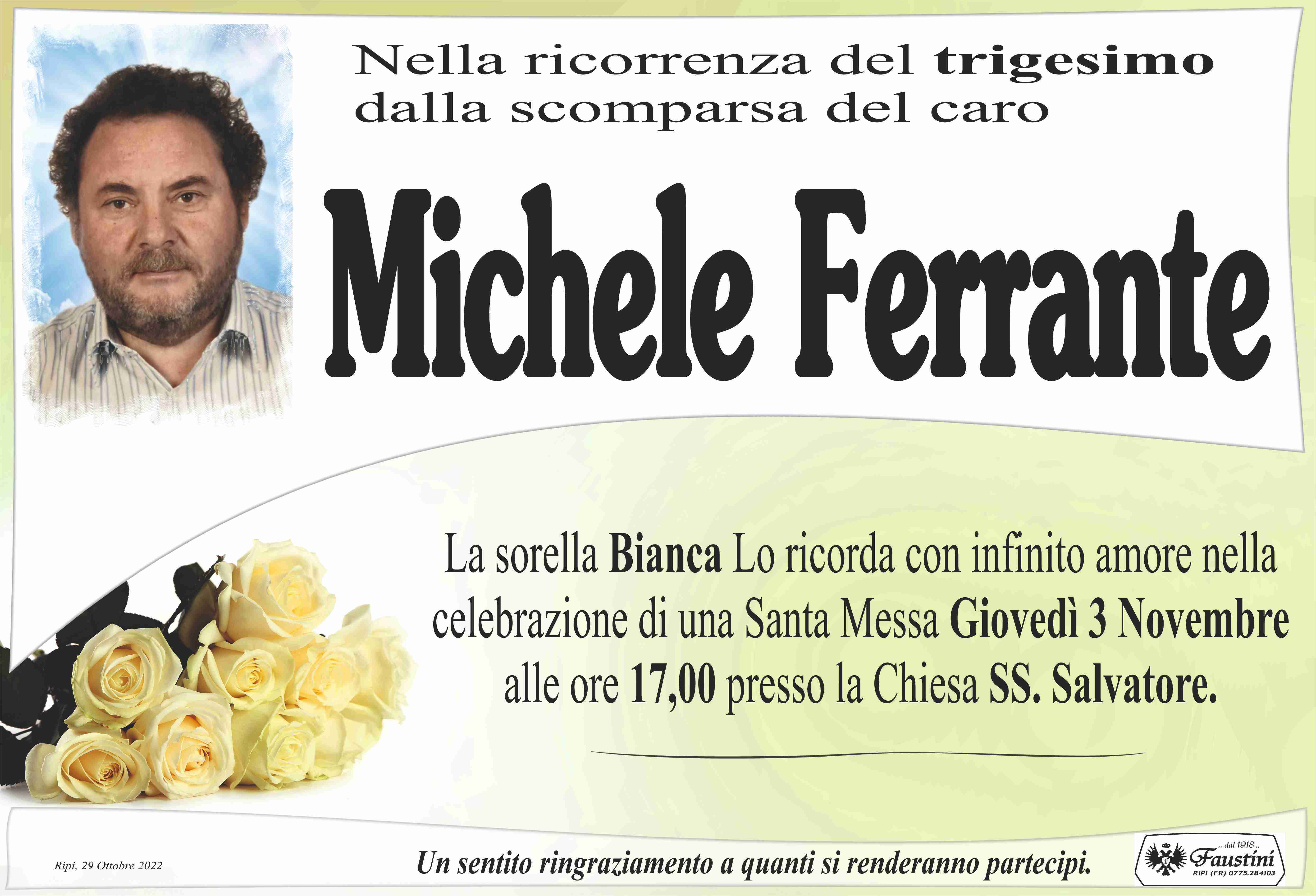 Funerali e annunci funebri a Michele Ferrante Funer24