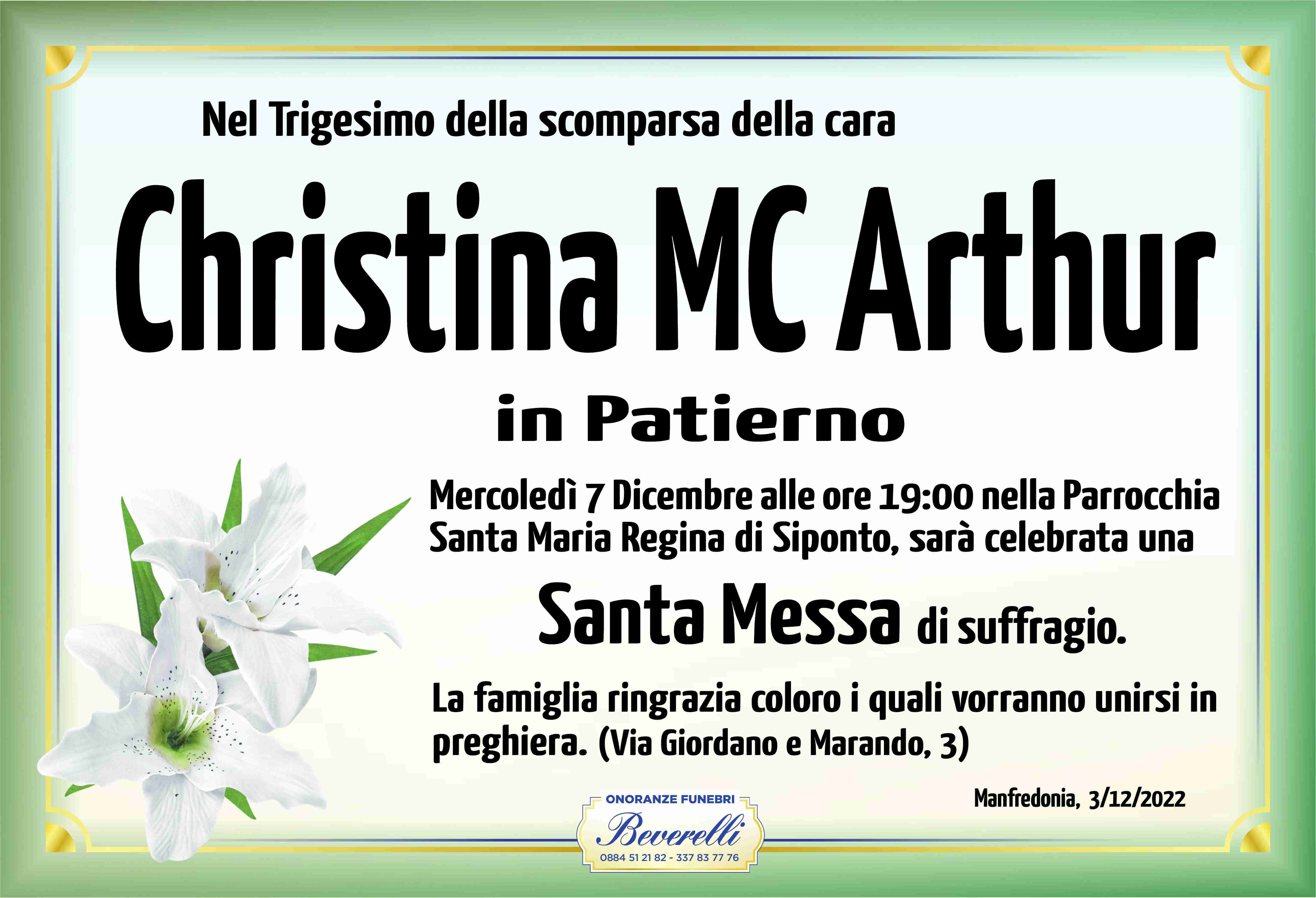 Christina MC Arthur