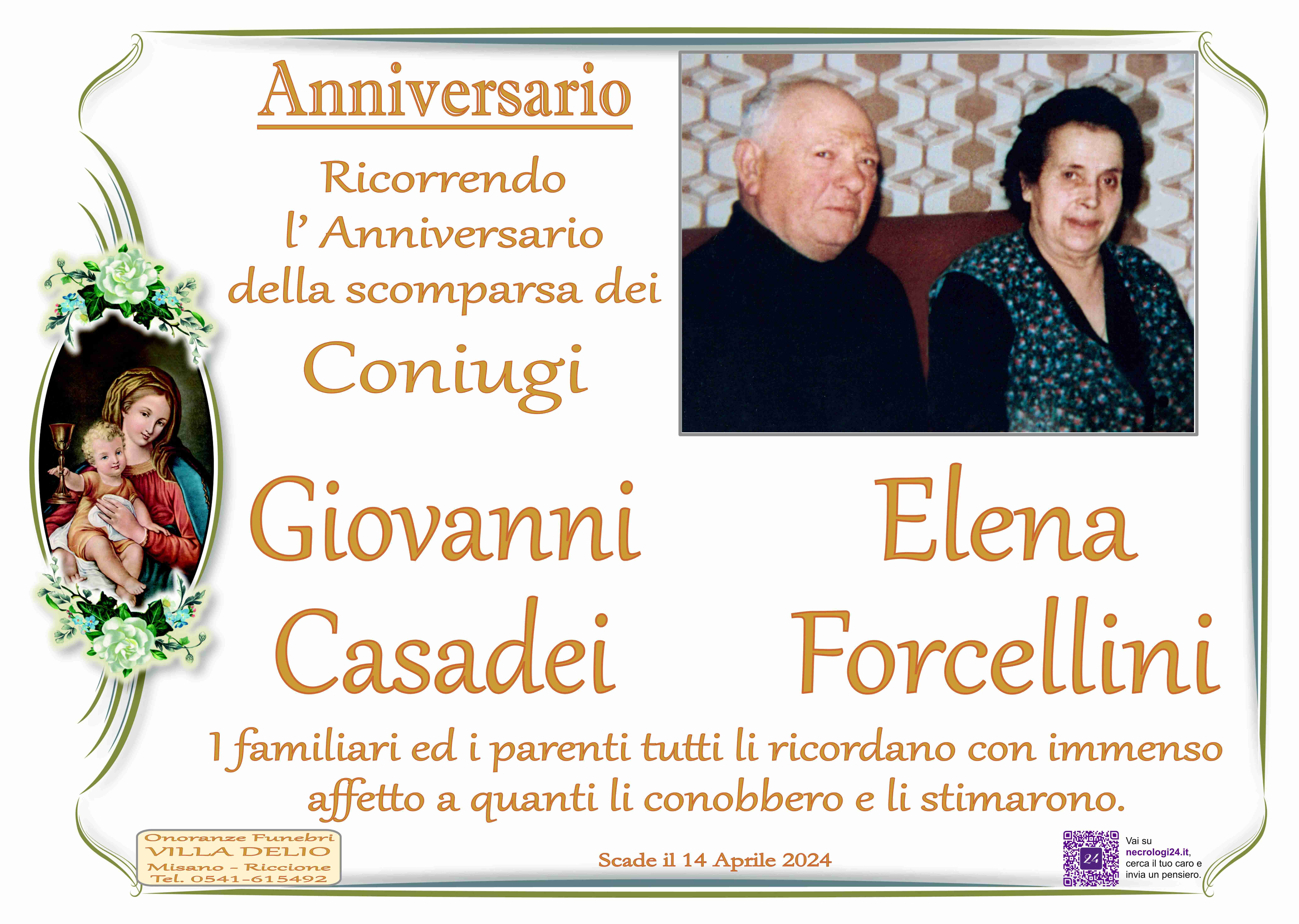 Giovanni Casadei e Elena Forcellini