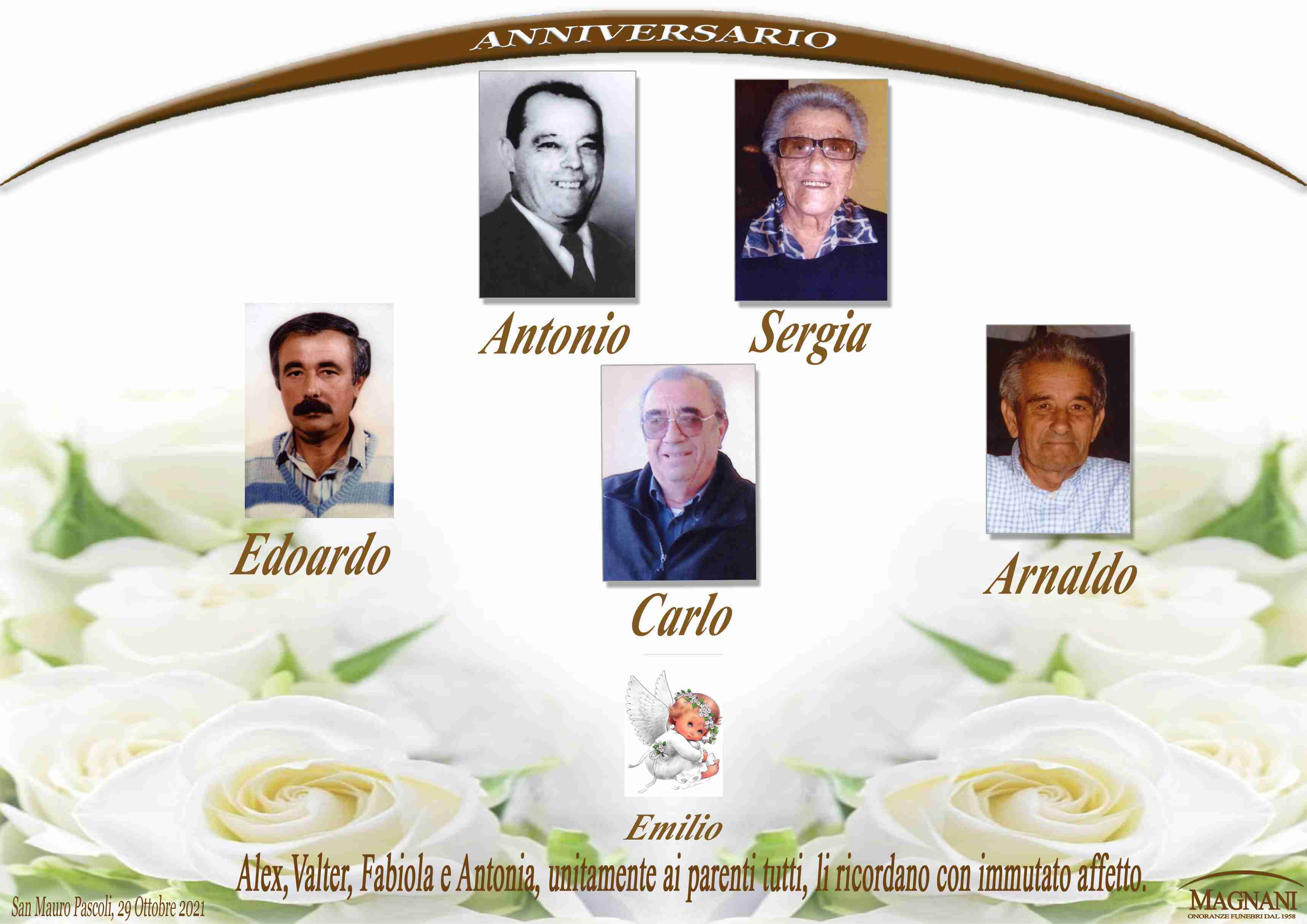 Antonio, Sergia, Edoardo, Carlo, Arnaldo ed Emilio