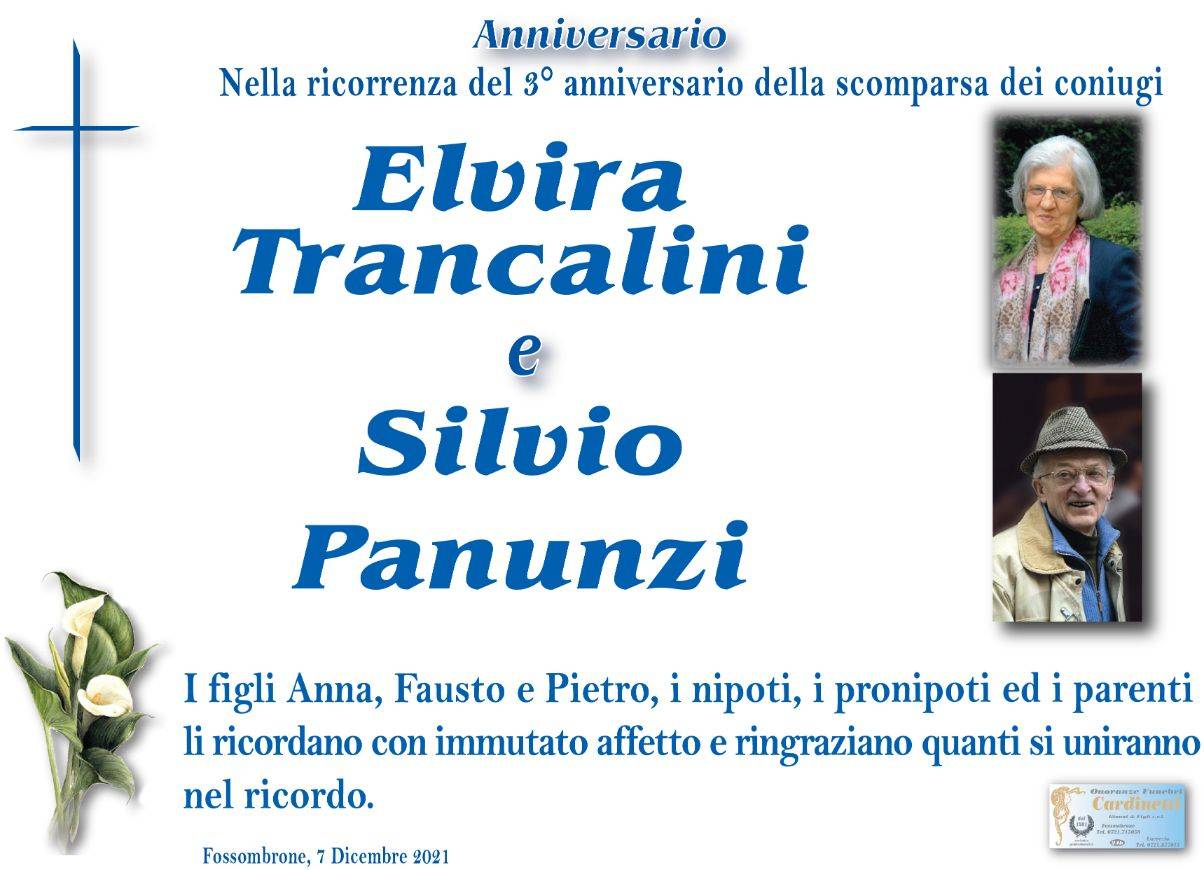 Coniugi Silvio Panunzi e Elvira Trancalini