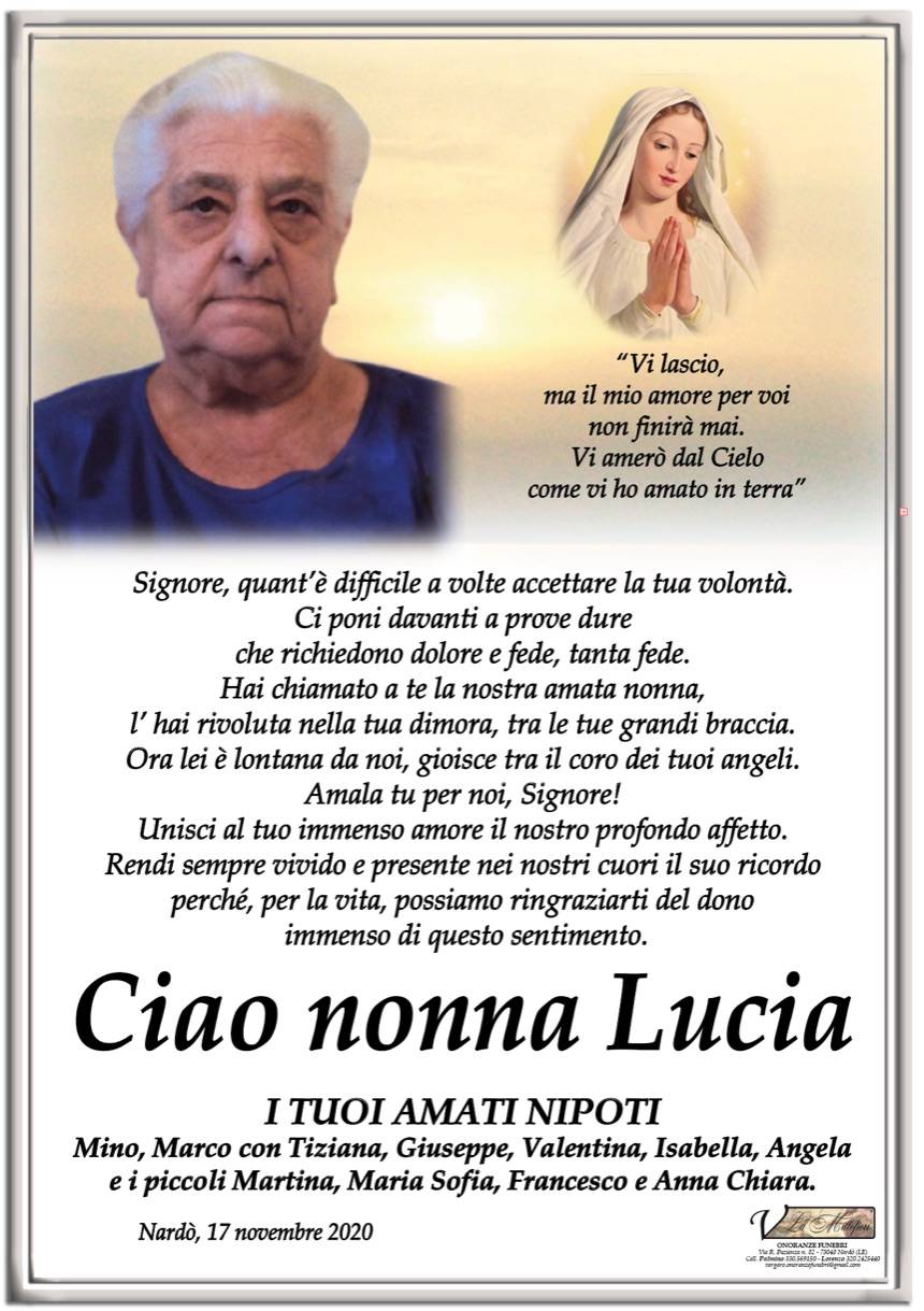 Ciao nonna Lucia - I tuoi amati nipoti