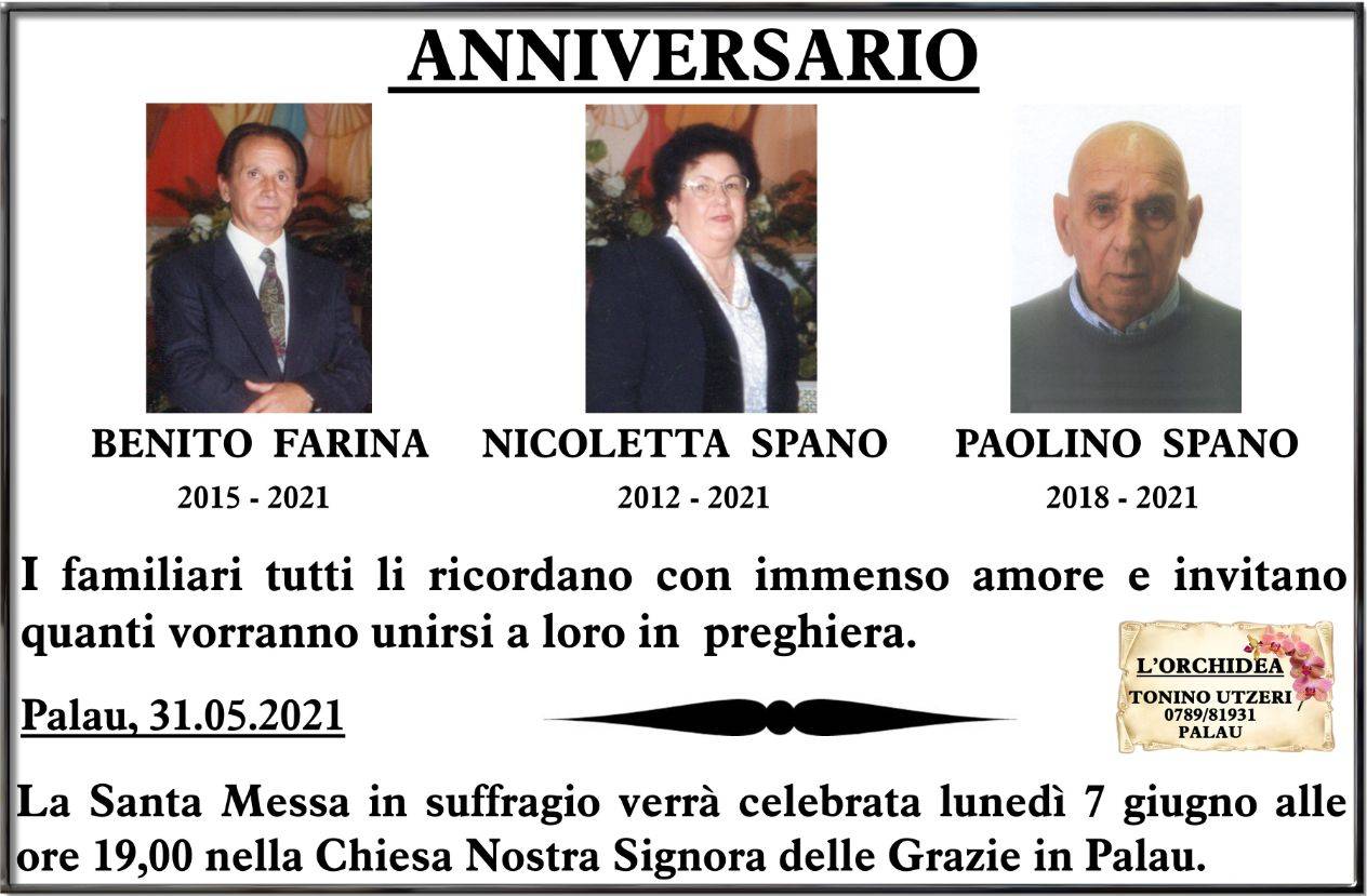 Benito Farina, Nicoletta Spano e Paolino Spano