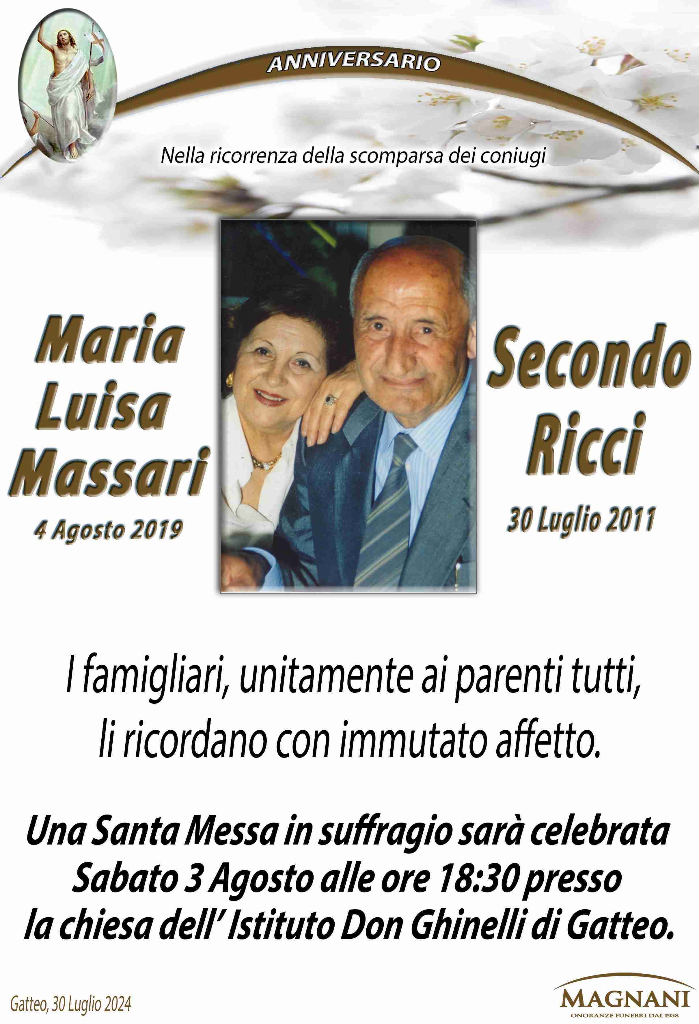 Maria Luisa Massari e Secondo Ricci