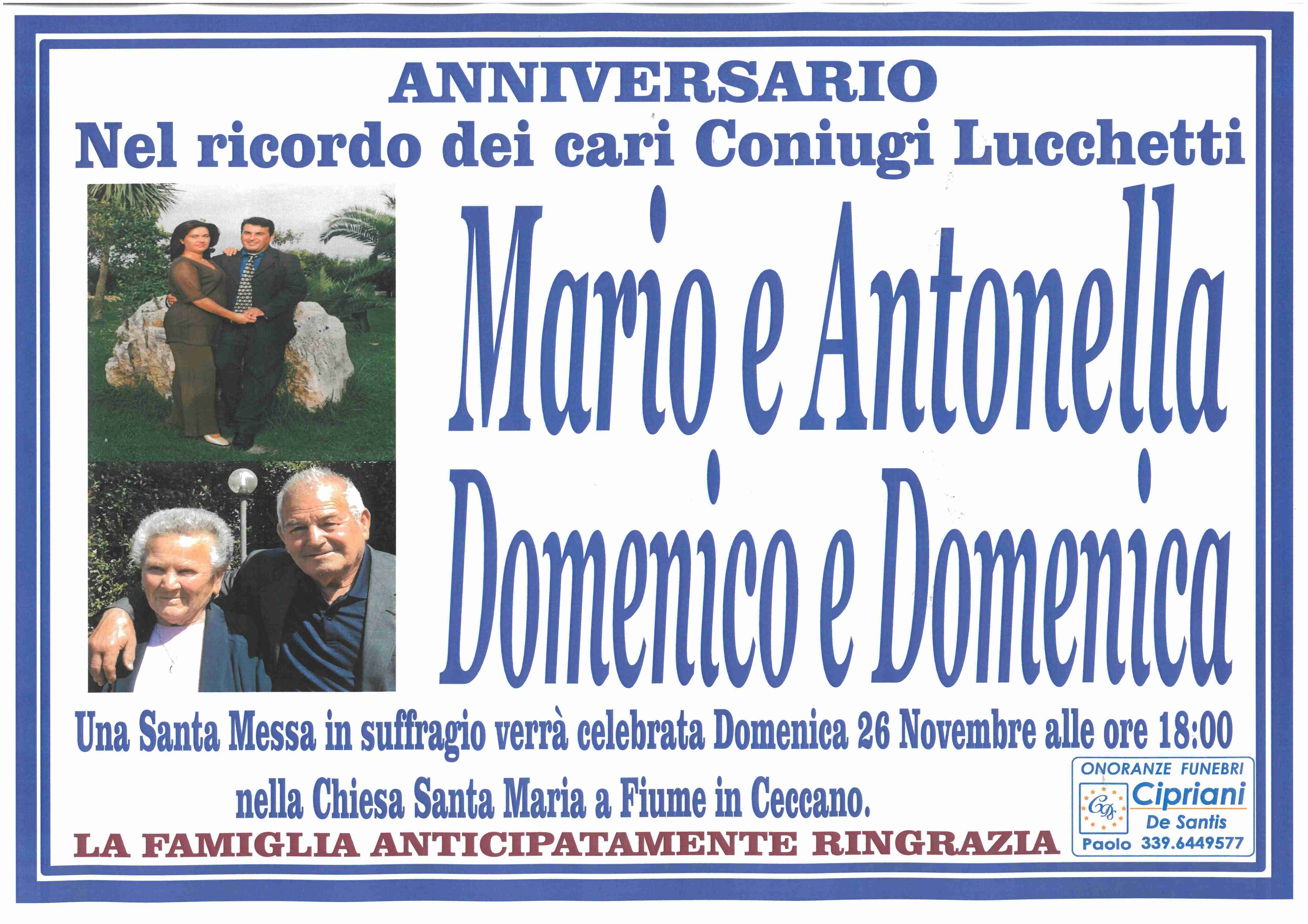 Mario e Antonella Domenico e Domenica