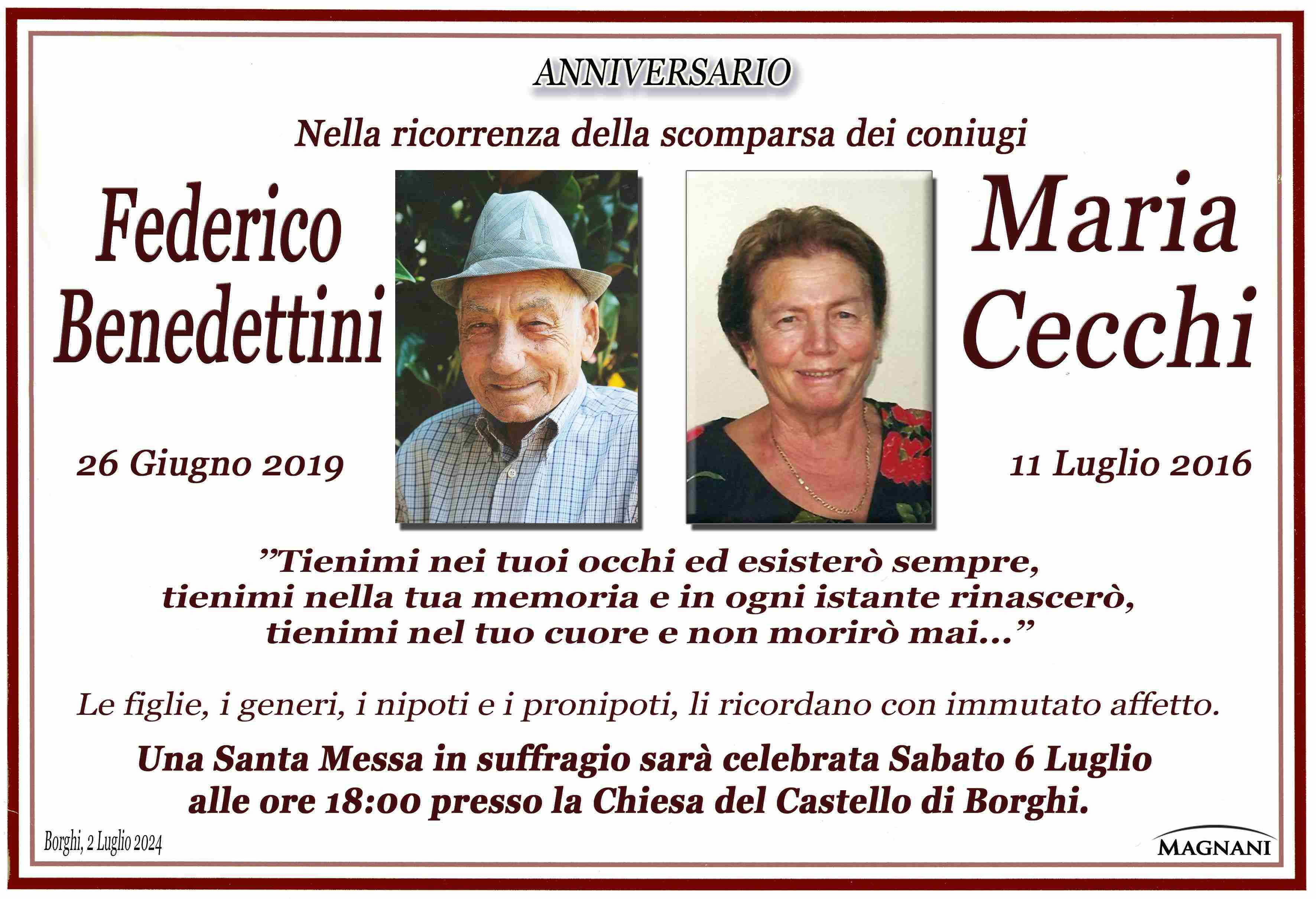 Federico Benedettini e Maria Cecchi