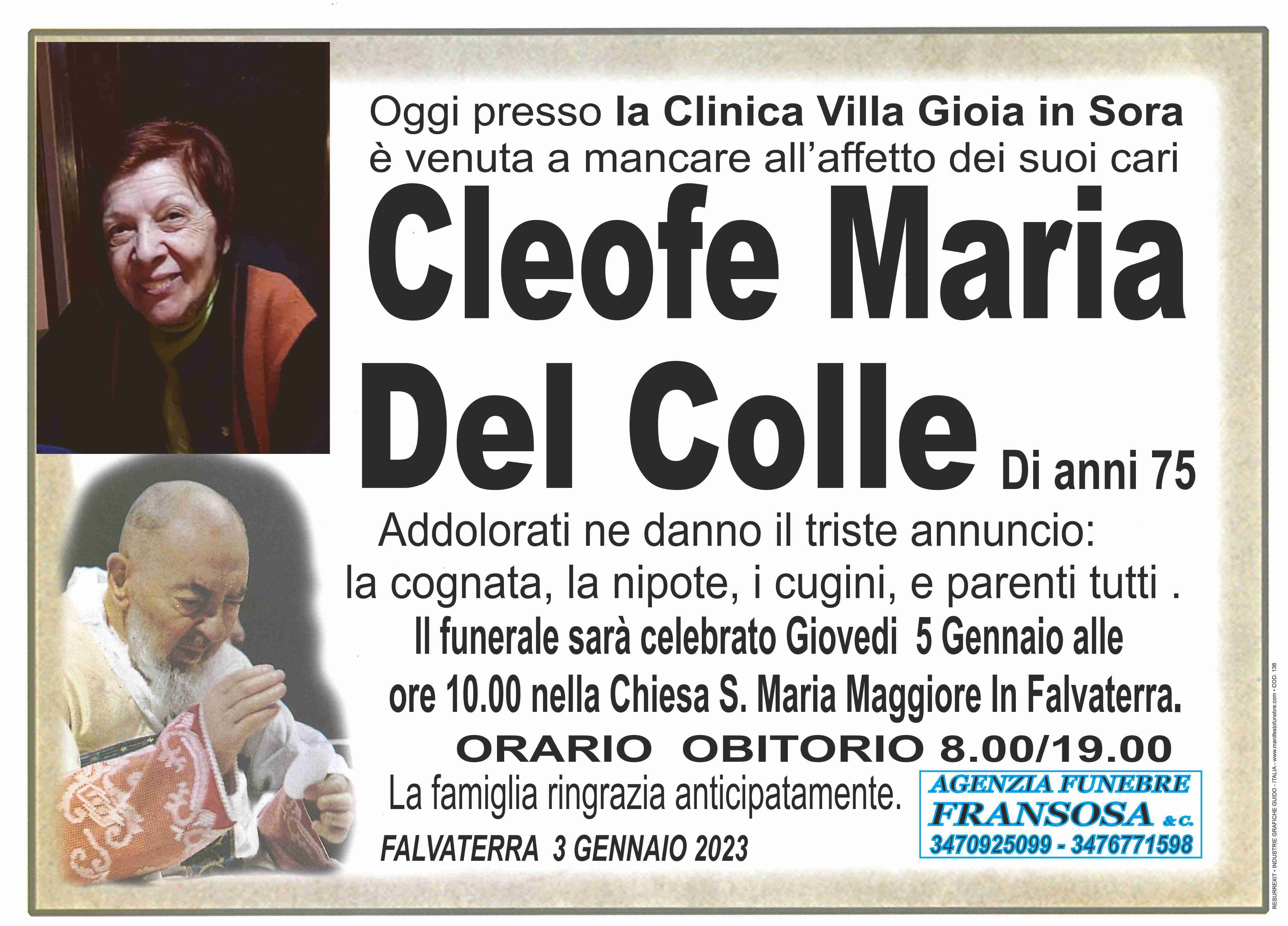 Cleofe Maria Del Colle