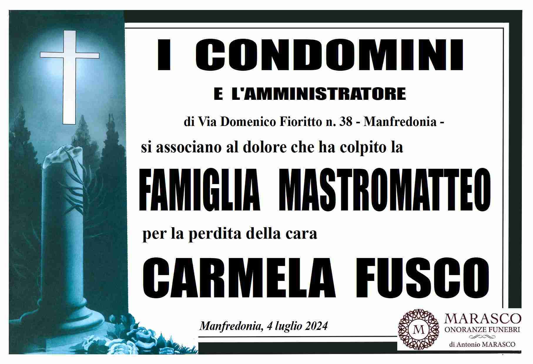 Carmela Fusco ved. Nicola Mastromatteo