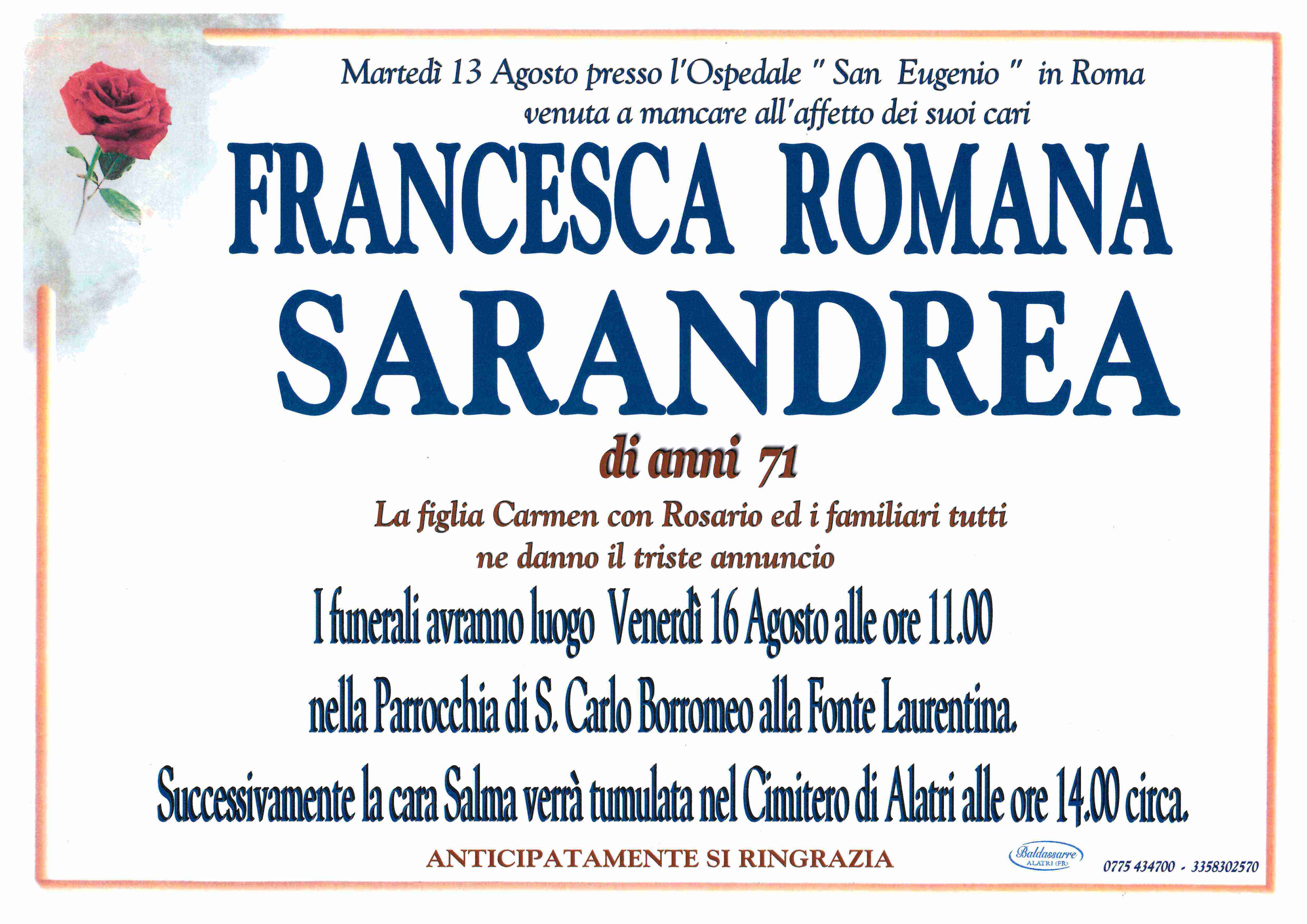 Francesca  Romana  Sarandrea