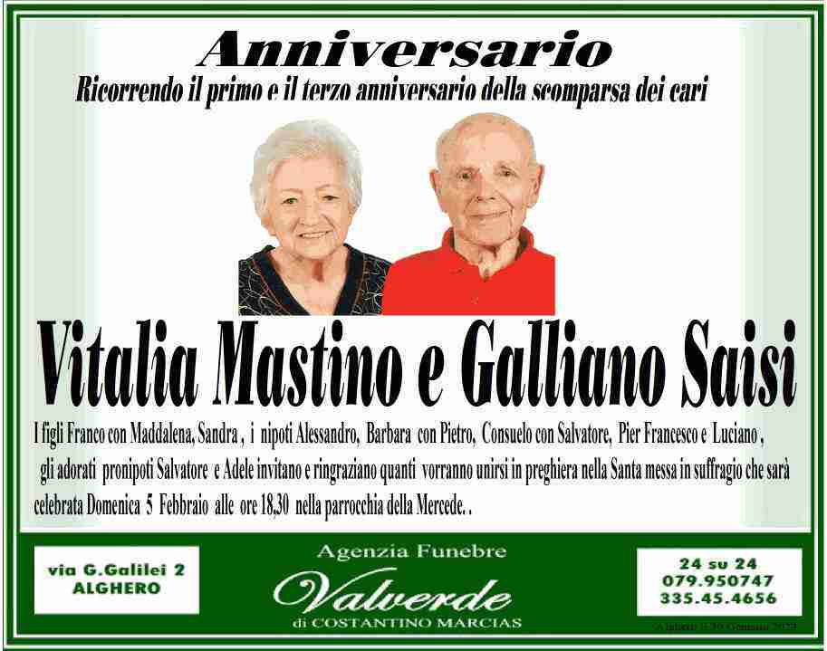 Vitalia Mastino e Galliano Saisi