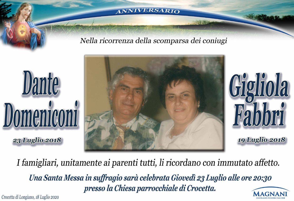 Coniugi Dante Domeniconi e Gigliola Fabbri