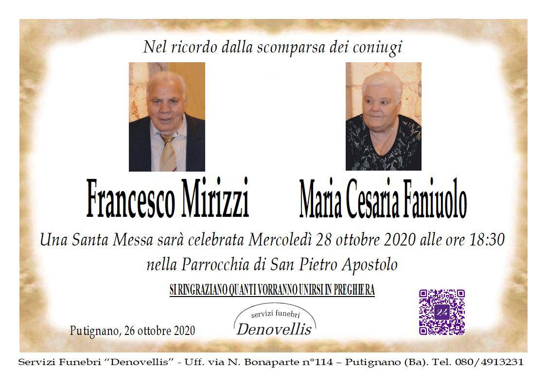 Coniugi Francesco Mirizzi e Maria Cesaria Faniuolo